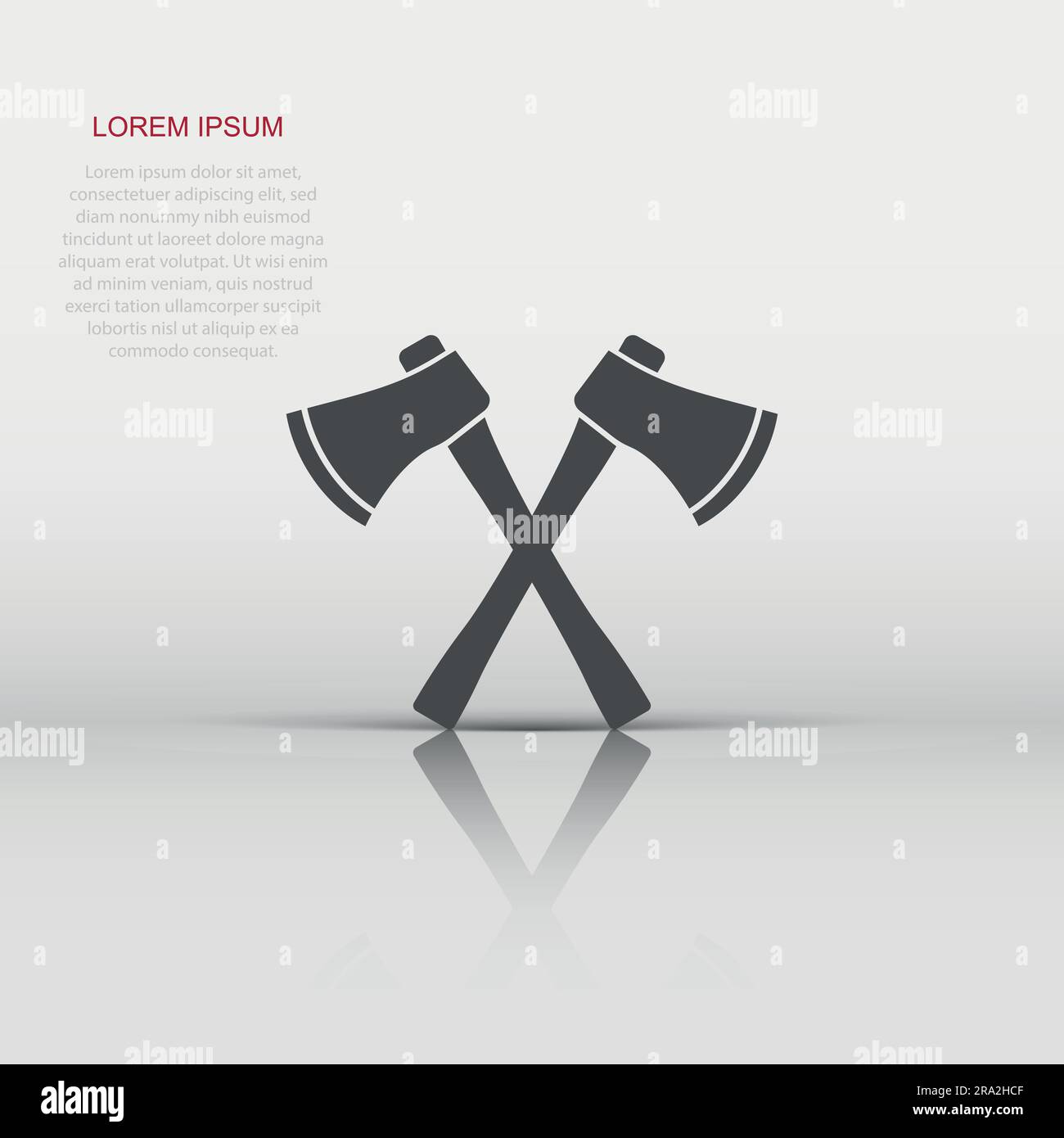 Axe icon in flat style. Lumberjack vector illustration on white ...