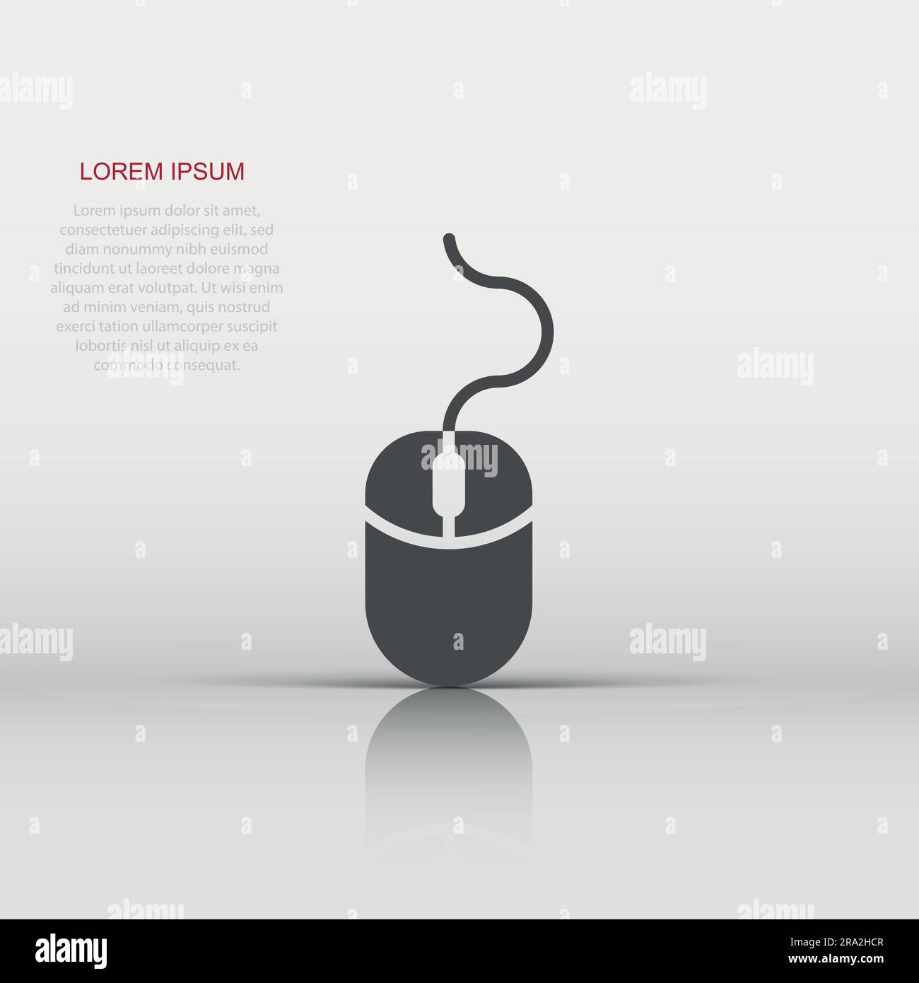 Computer mouse icon in flat style. Cursor vector illustration on white ...