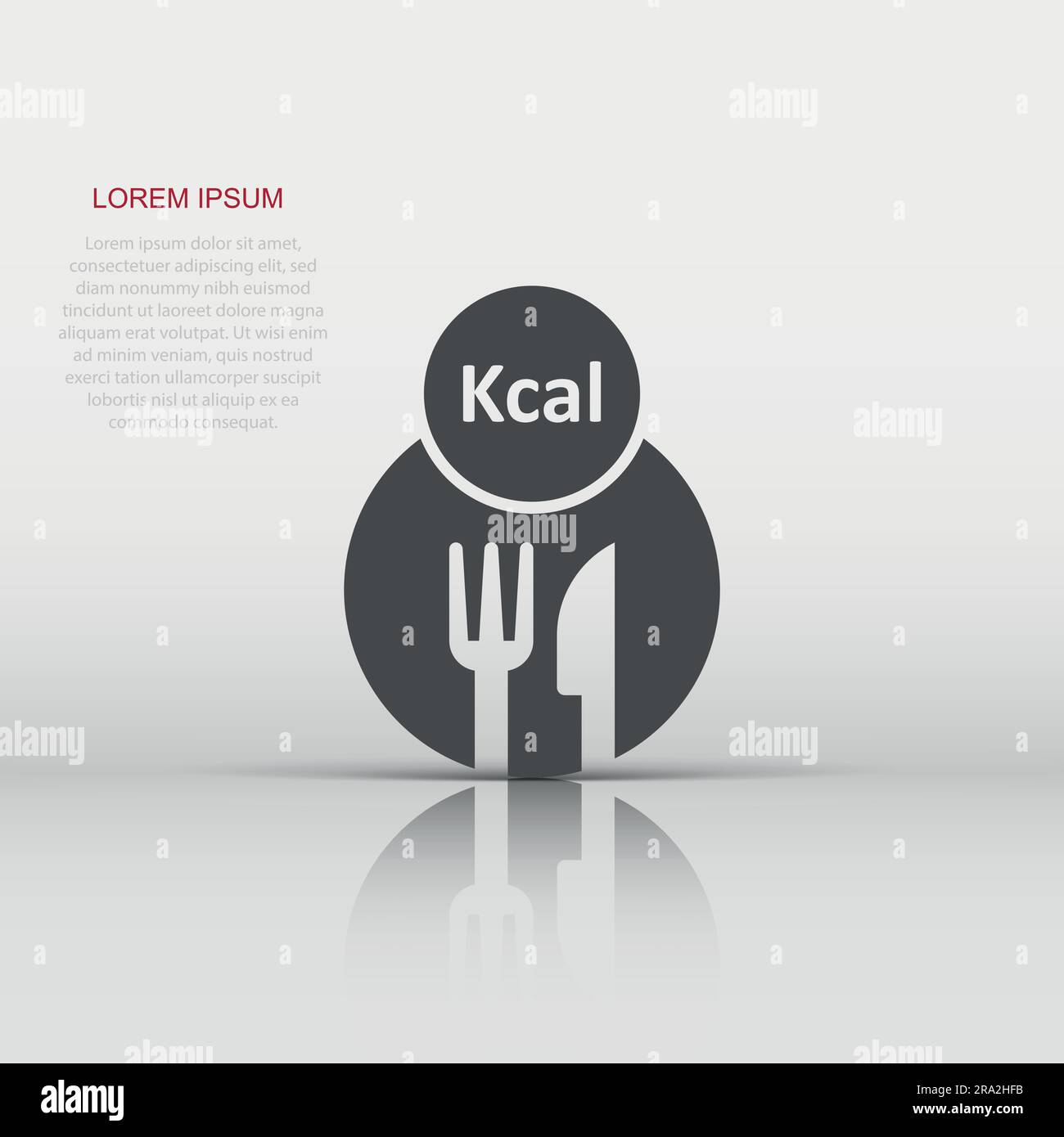 Kcal icon in flat style. Diet vector illustration on white isolated ...