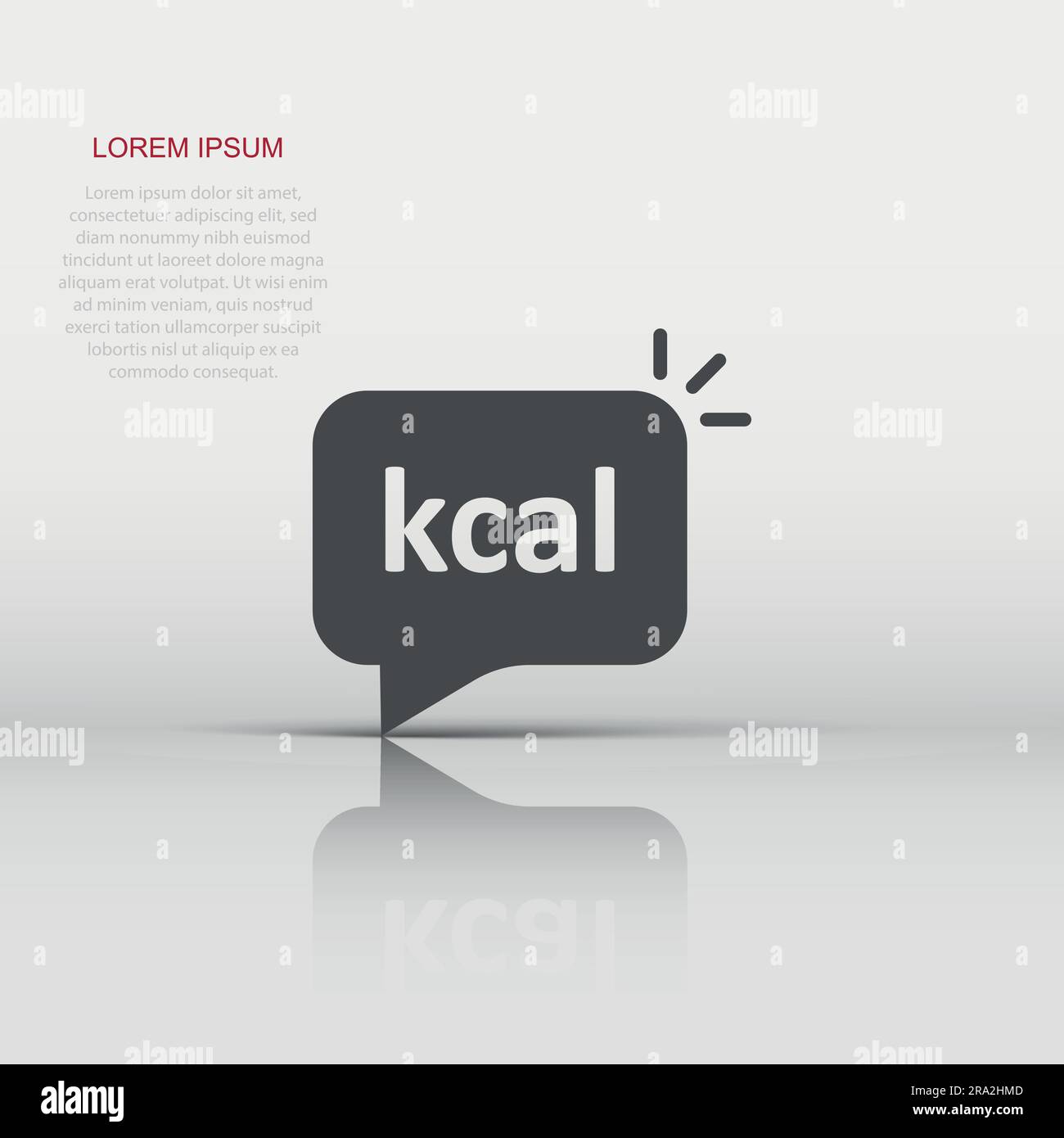 Kcal icon in flat style. Diet vector illustration on white isolated ...