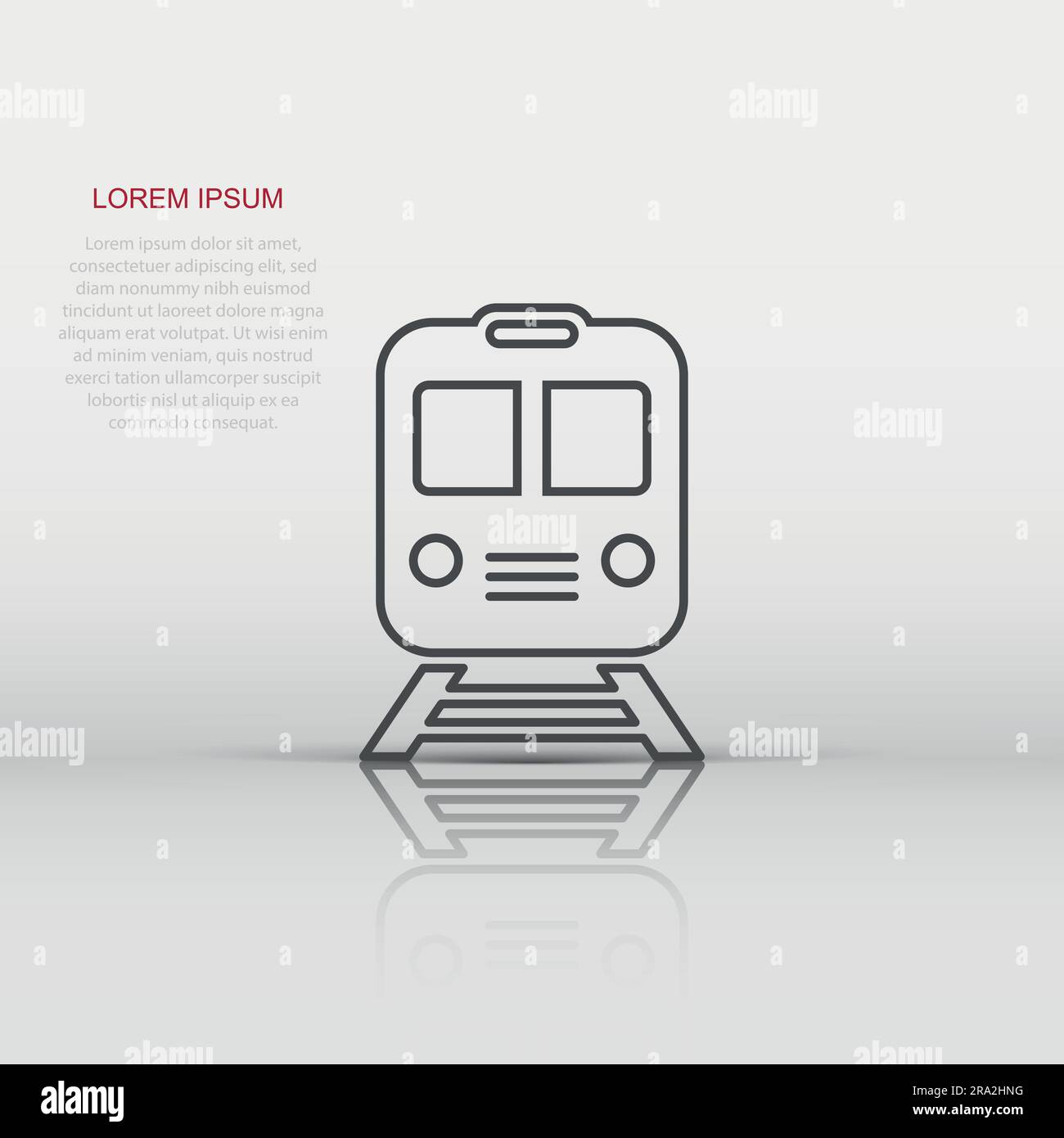 Metro icon in flat style. Train subway vector illustration on white ...