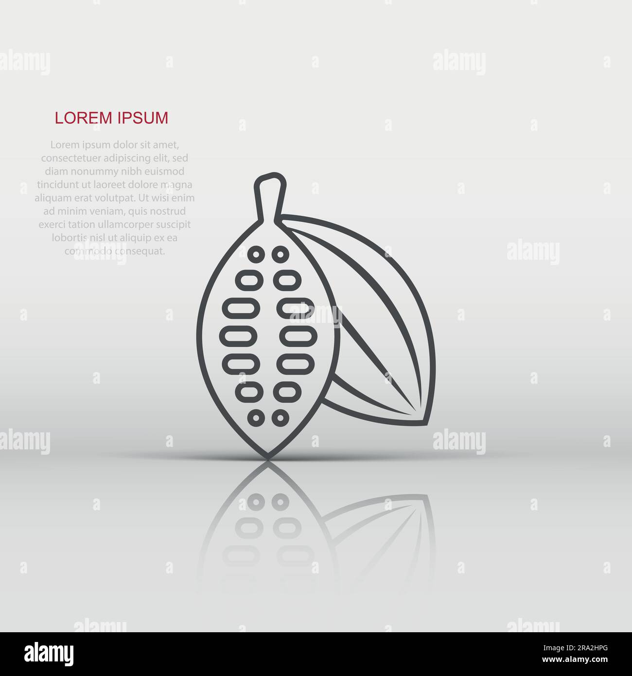 Cocoa bean icon in flat style. Chocolate cream vector illustration on ...