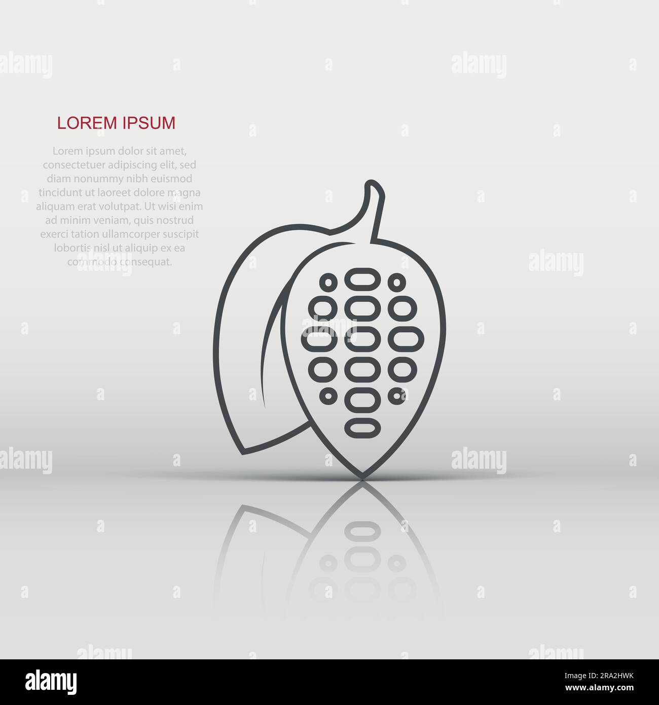 Cocoa bean icon in flat style. Chocolate cream vector illustration on ...