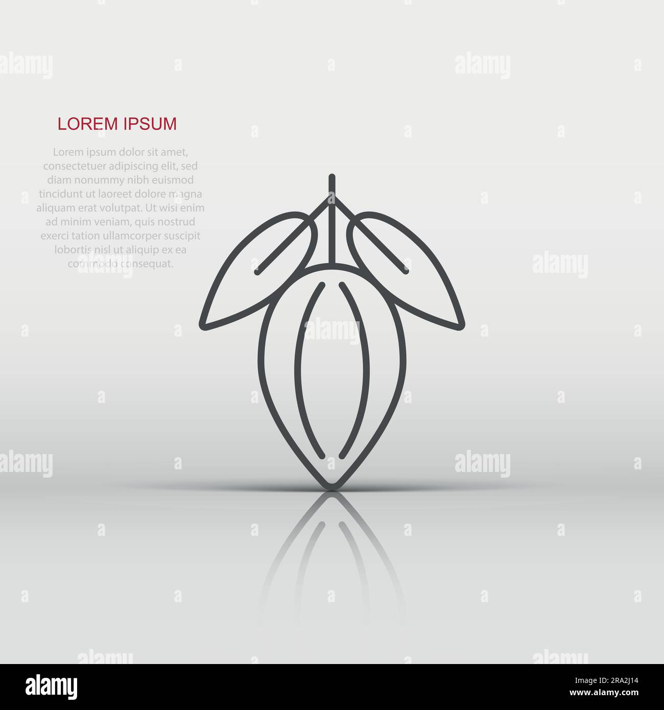 Cocoa bean icon in flat style. Chocolate cream vector illustration on ...
