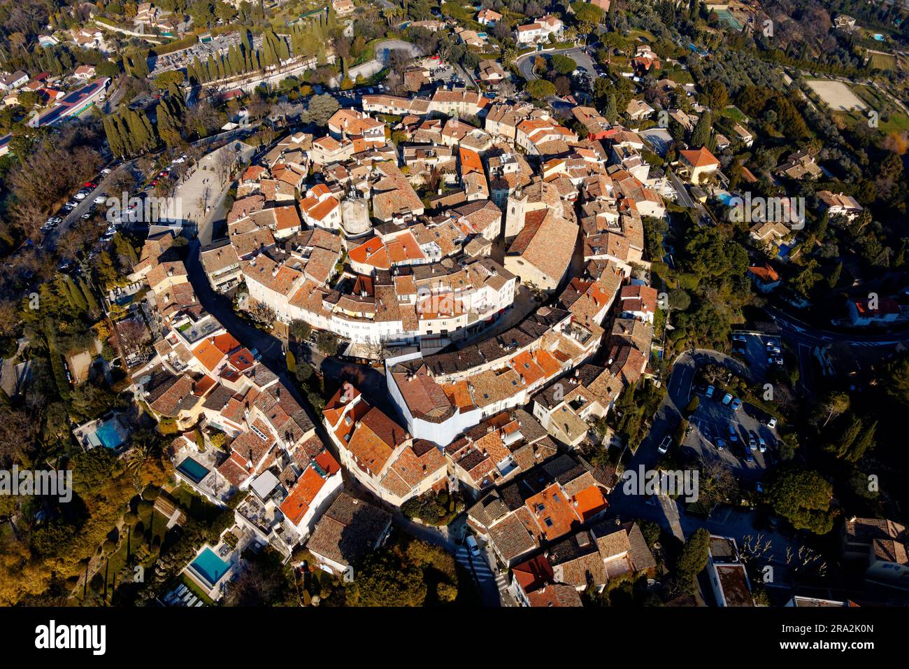 France, Alpes Maritimes, Mougins, village with Saint Jacques le Majeur