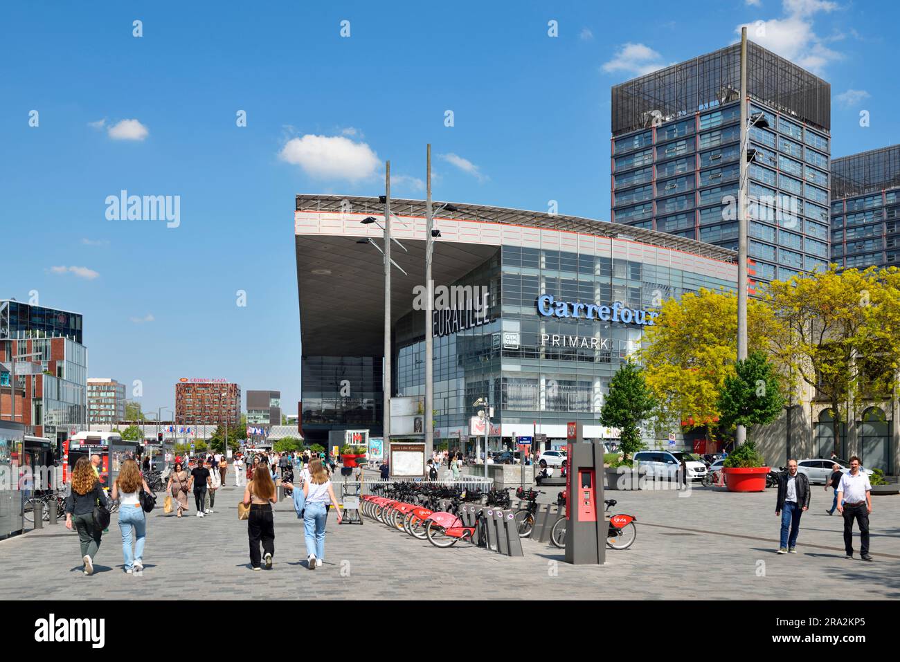 France, Nord, Lille, station area, shopping center and mall EuraLille Stock Photo