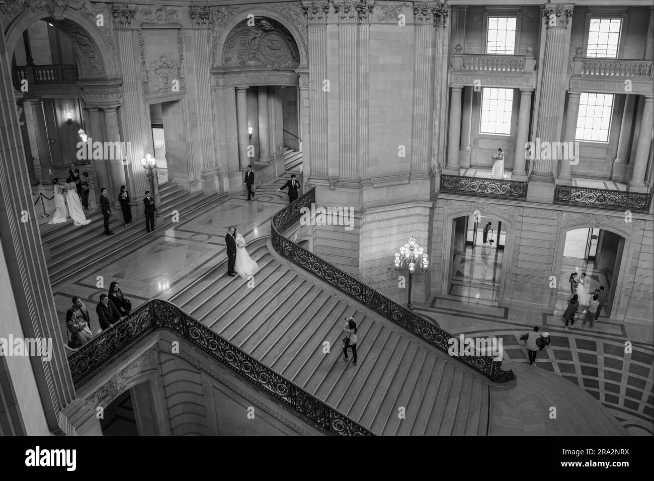 Wedding couples at City Hall, San Francisco, USA Stock Photo