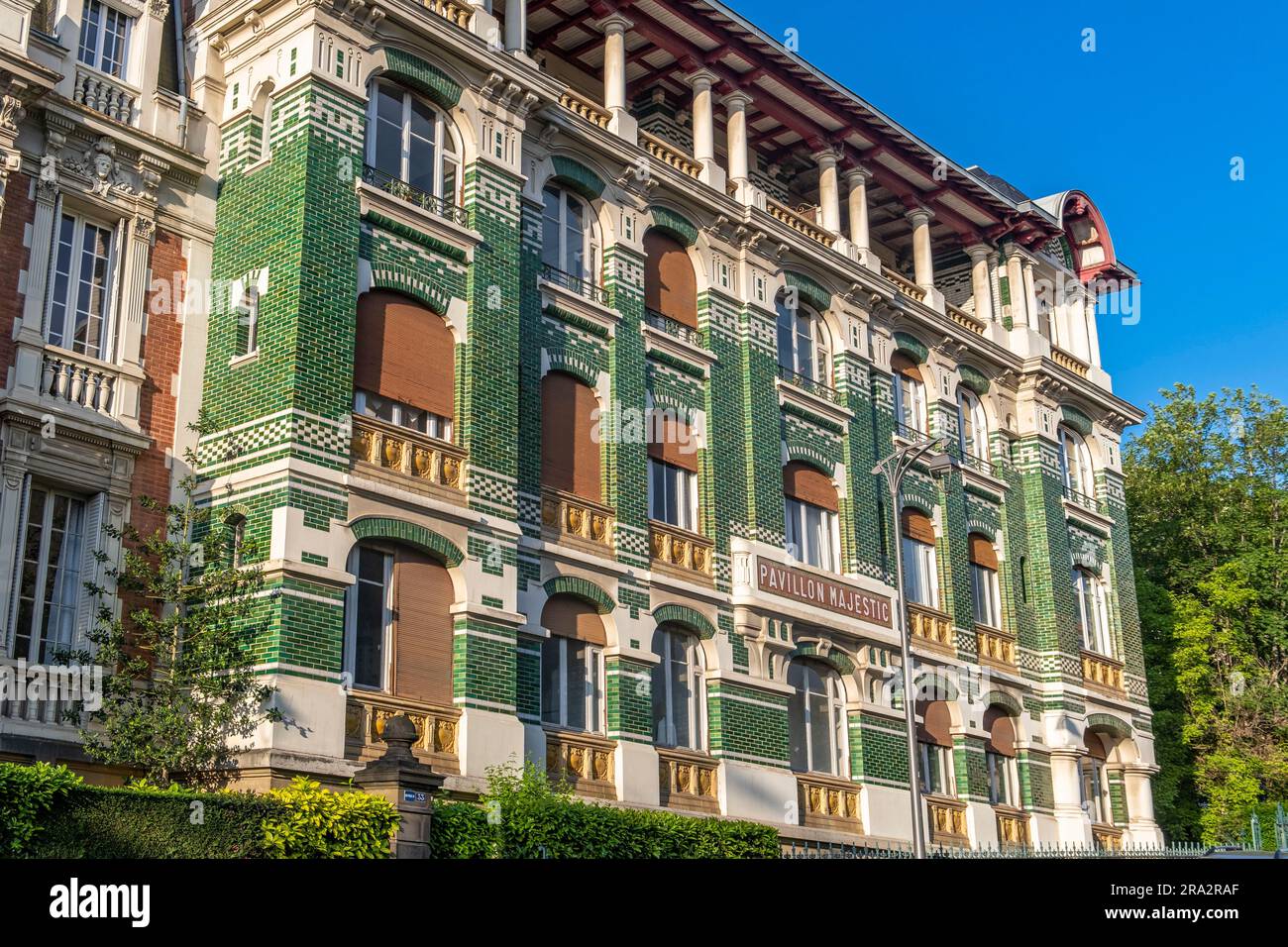 France, Puy de Dome, Royat, spa town, Pavillon Majectic hotel Stock Photo