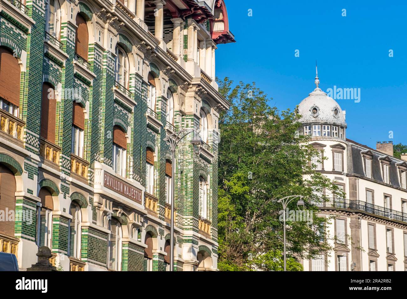 France, Puy de Dome, Royat, spa town, Pavillon Majectic hotel Stock Photo