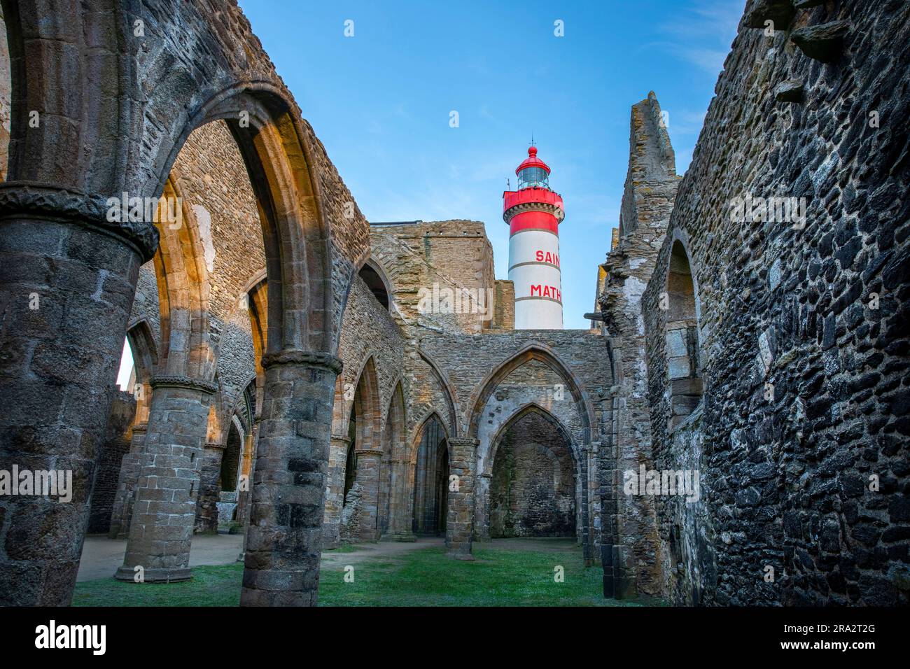 France, Finistere, Plougonvelin, Saint-Mathieu point, The lighthouse ...