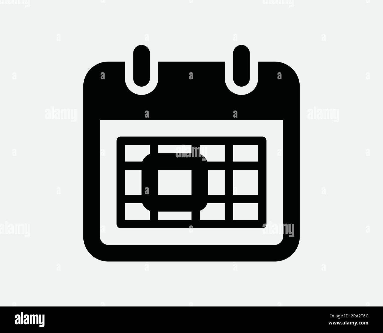 Calendar Deadline Icon. Year Month Day Planner Schedule Date Reminder Appointment Agenda Black White Graphic Clipart Artwork Symbol Sign Vector EPS Stock Vector