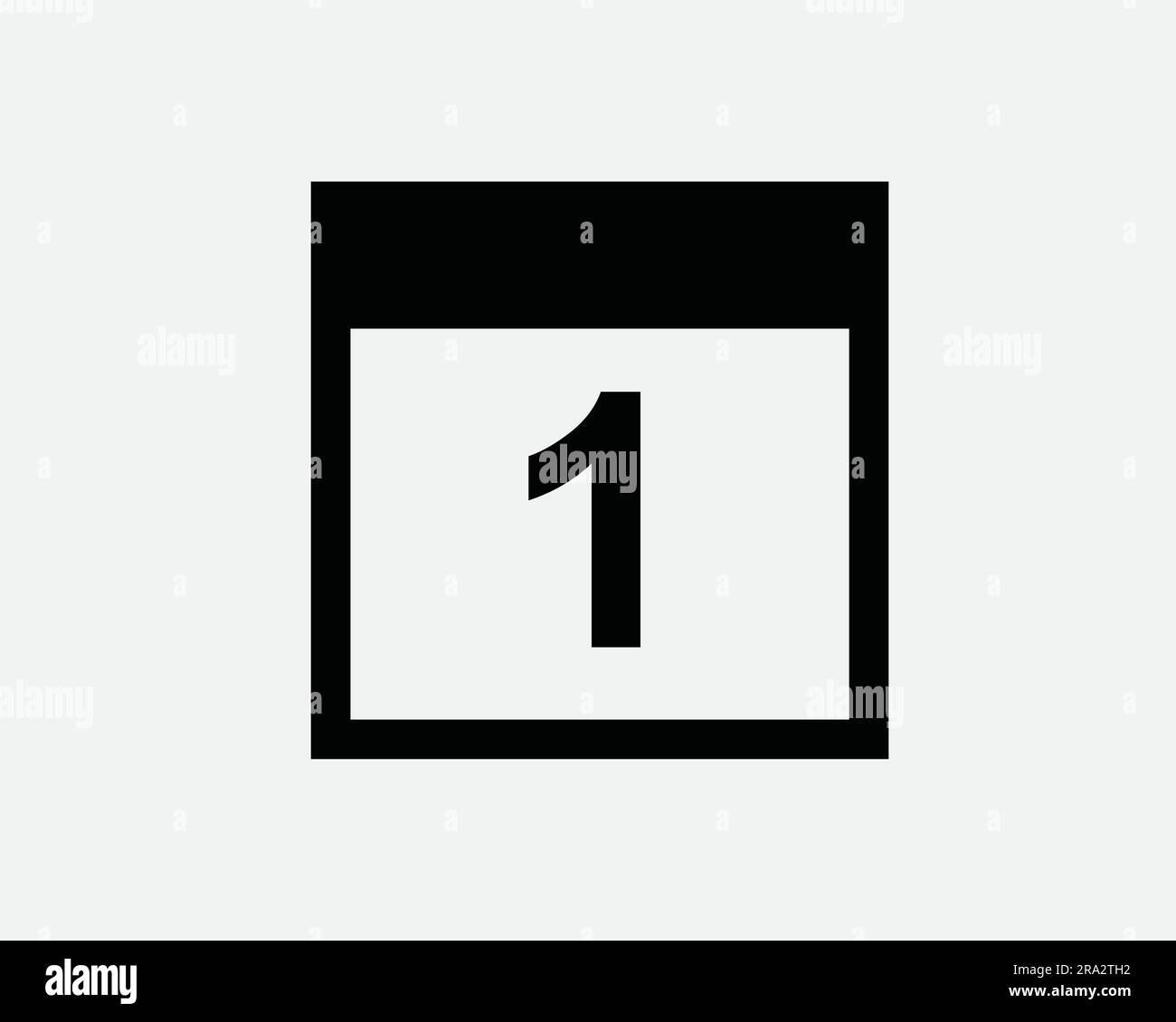 Calendar Icon Date Dateline Schedule Appointment Month Day Page Number One 1 Organize Plan Black White Graphic Clipart Artwork Symbol Sign Vector EPS Stock Vector