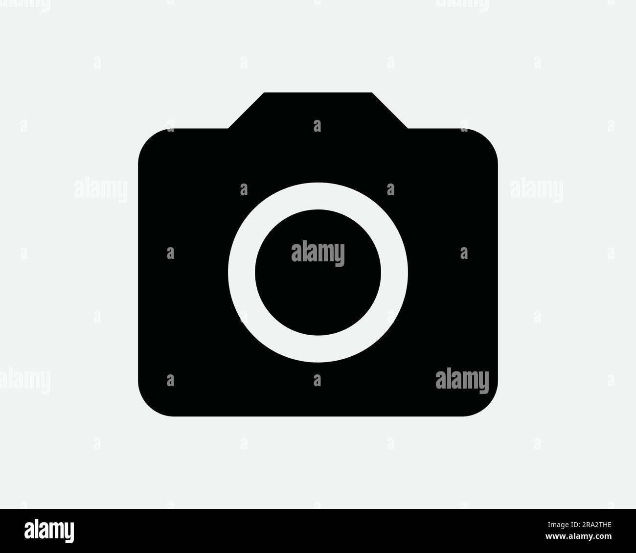 Camera Icon. Digital DSLR Photo Photograph Photography Film Capture Picture Shutter Lens. Black White Graphic Clipart Artwork Symbol Sign Vector EPS Stock Vector