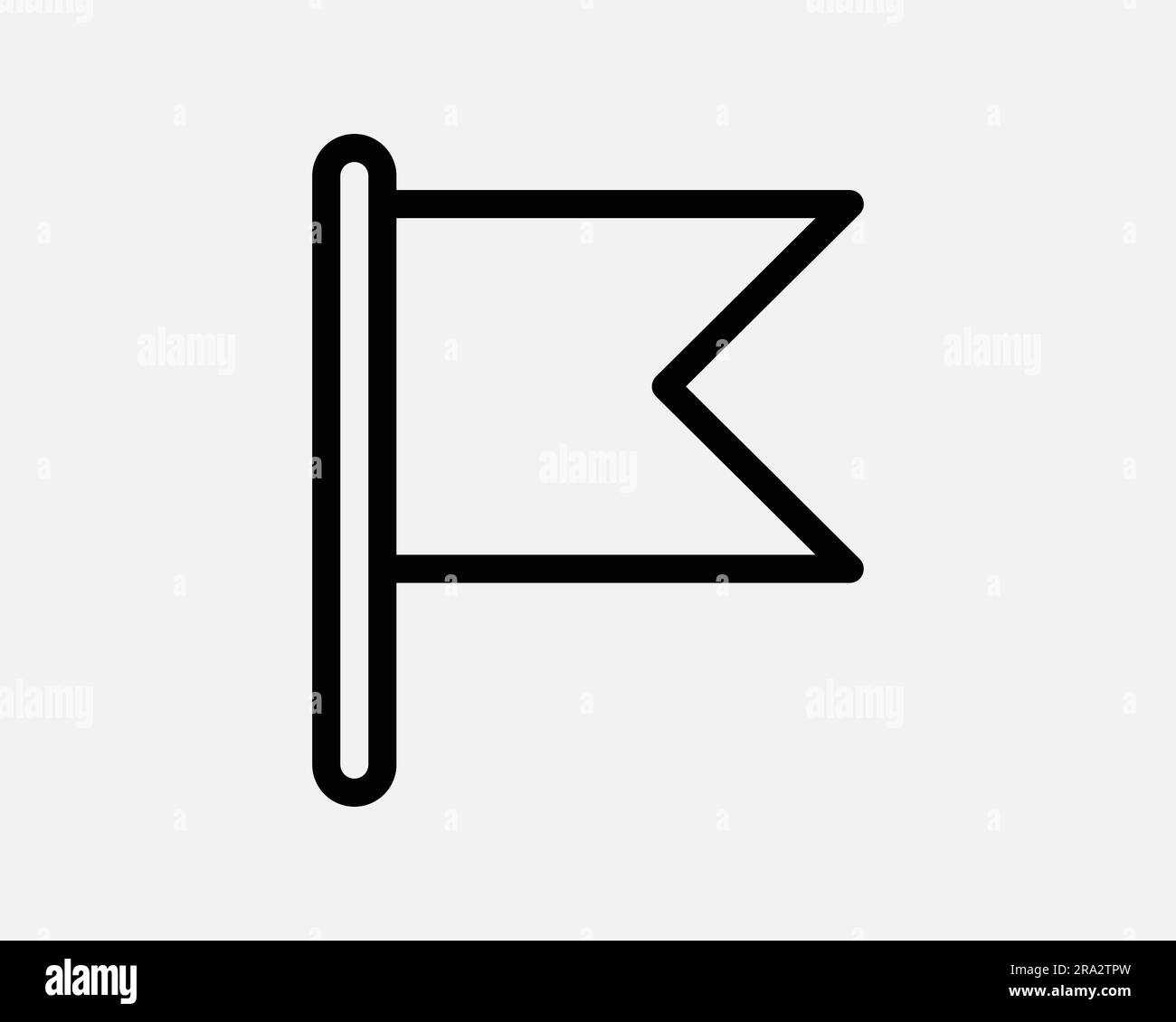 Flag Line Icon. Banner Mark Marker Position Location Pennant Map Point Pointer. Black White Graphic Clipart Artwork Outline Symbol Sign Vector EPS Stock Vector
