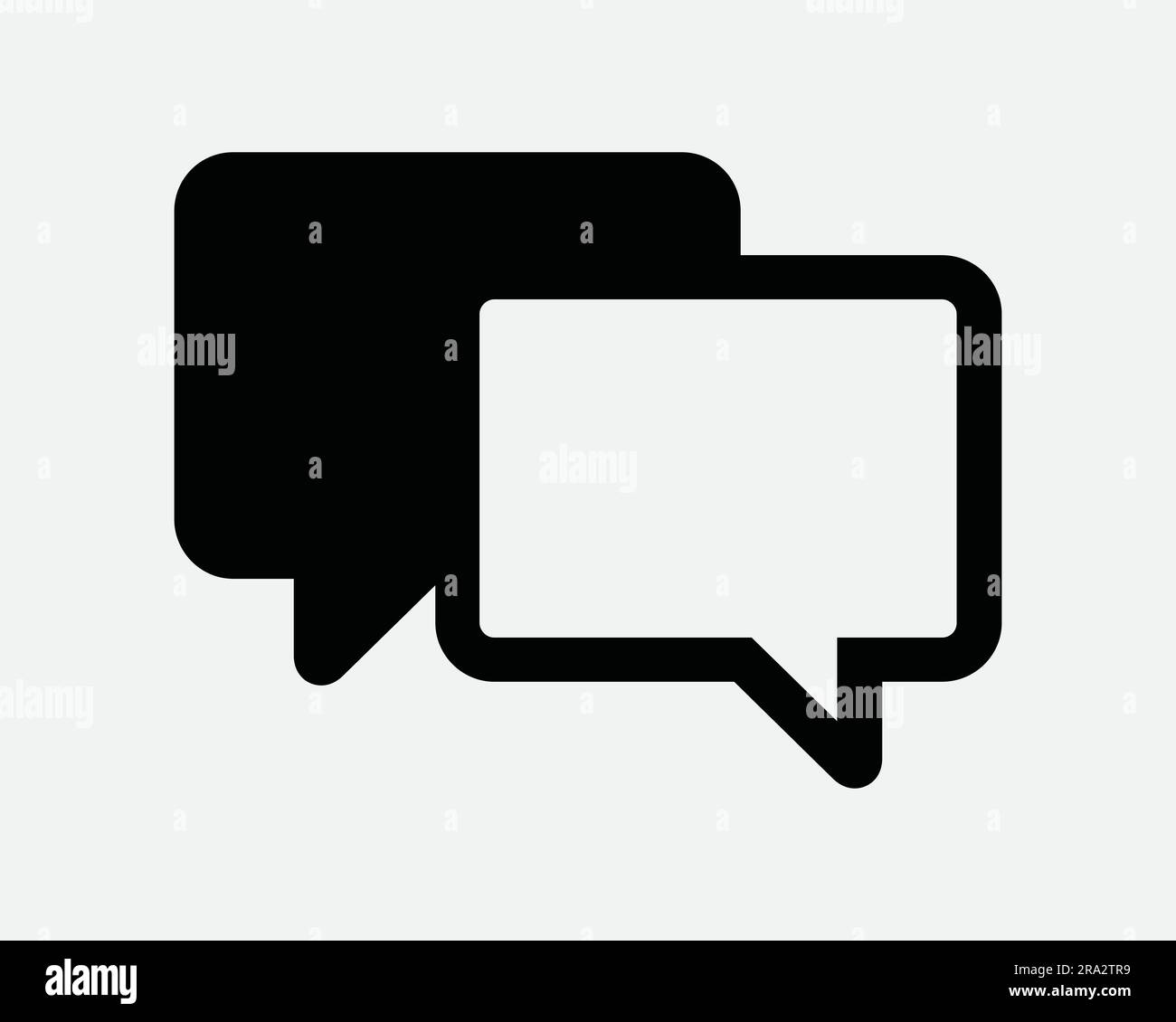 Conversation Icon. Chat Box Dialog Dialogue Communication Forum Comment Discussion Text Message. Black White Graphic Artwork Symbol Sign Vector EPS Stock Vector