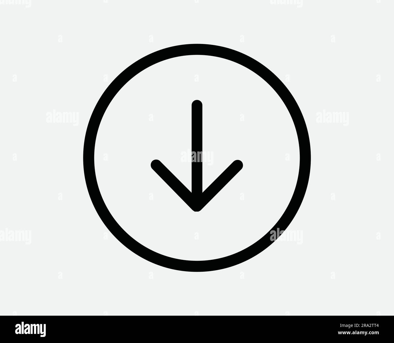 Download Round Icon. Down Load Arrow Circle Circular Button Arrowhead