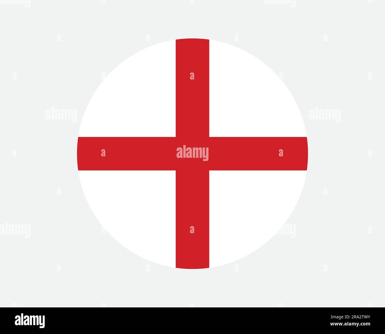 England Round Flag. English Circle Nation Country National Banner. White Red Cross UK United Kingdom. Graphic Clipart Artwork Symbol Sign Vector EPS Stock Vector