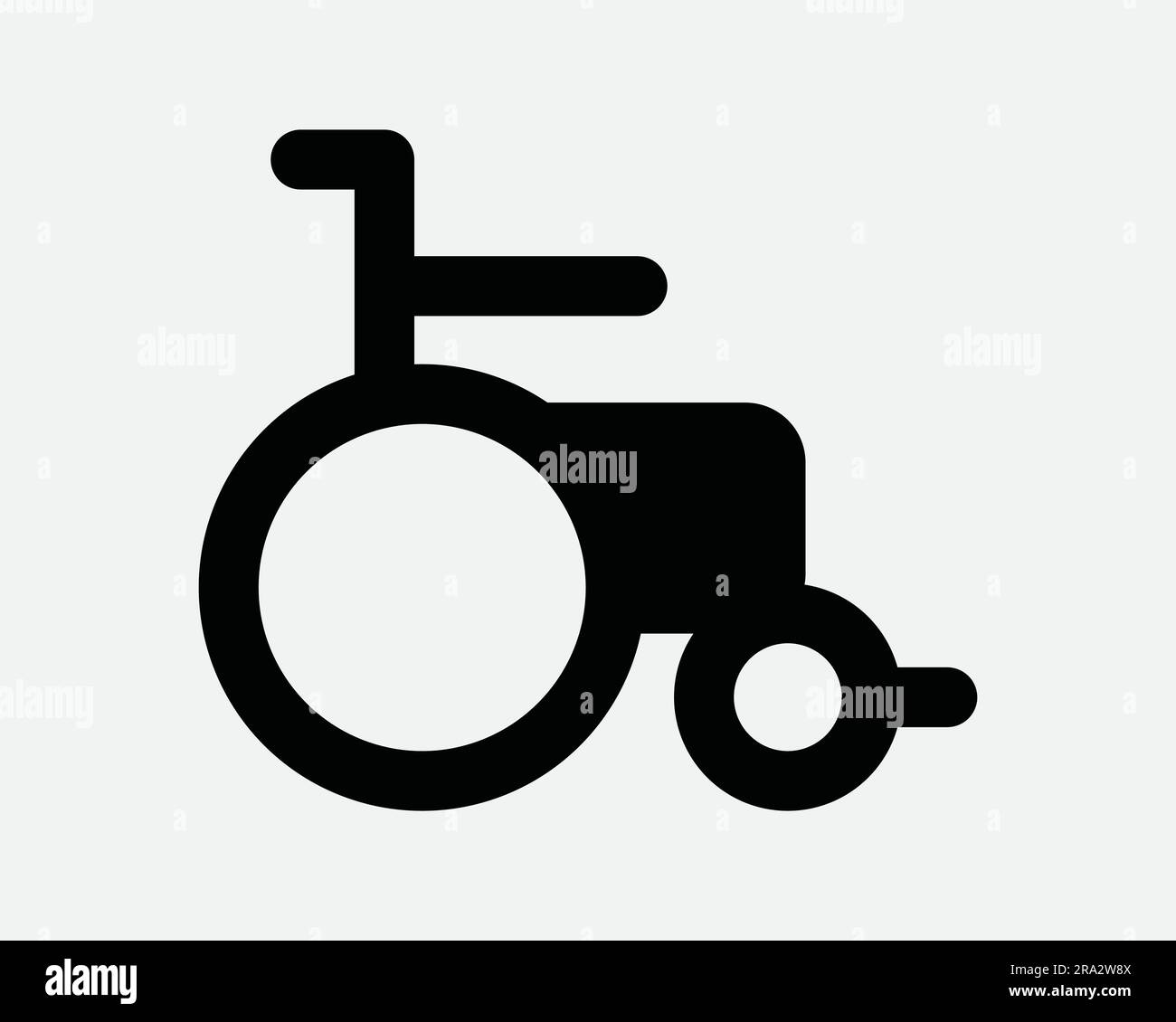 Wheelchair Icon Disabled Disable Disability Wheel Chair Medical Handicap Aid Hospital Care Black White Graphic Clipart Artwork Symbol Sign Vector EPS Stock Vector