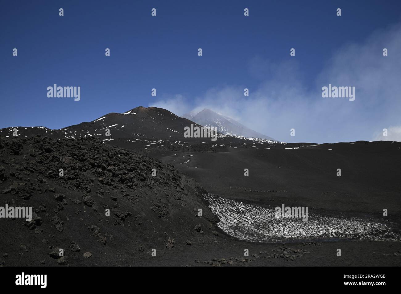 Natural volcanic landscape with scenic view of Torre Del Filosofo on