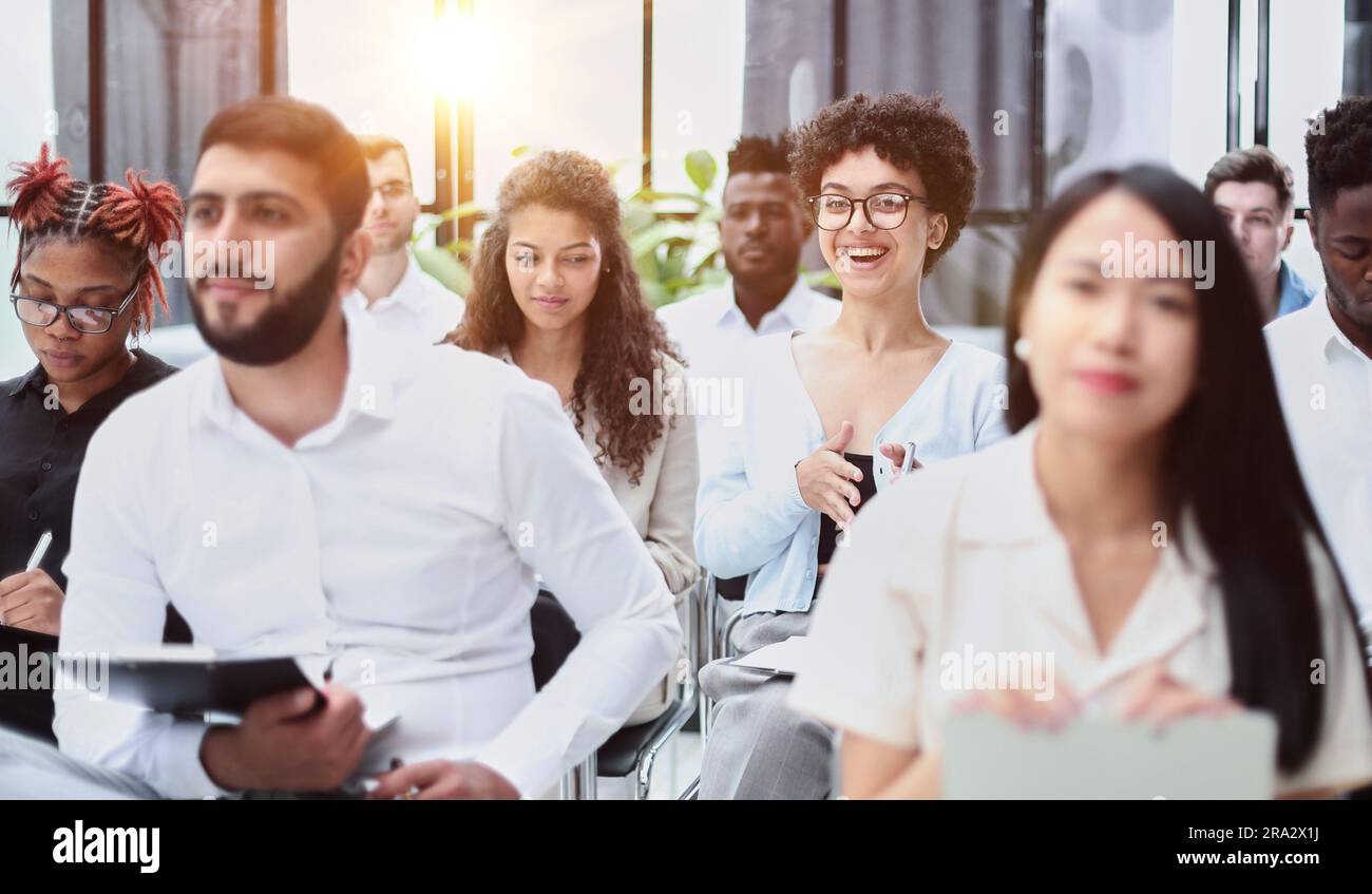 professionals having training class in the office. Stock Photo