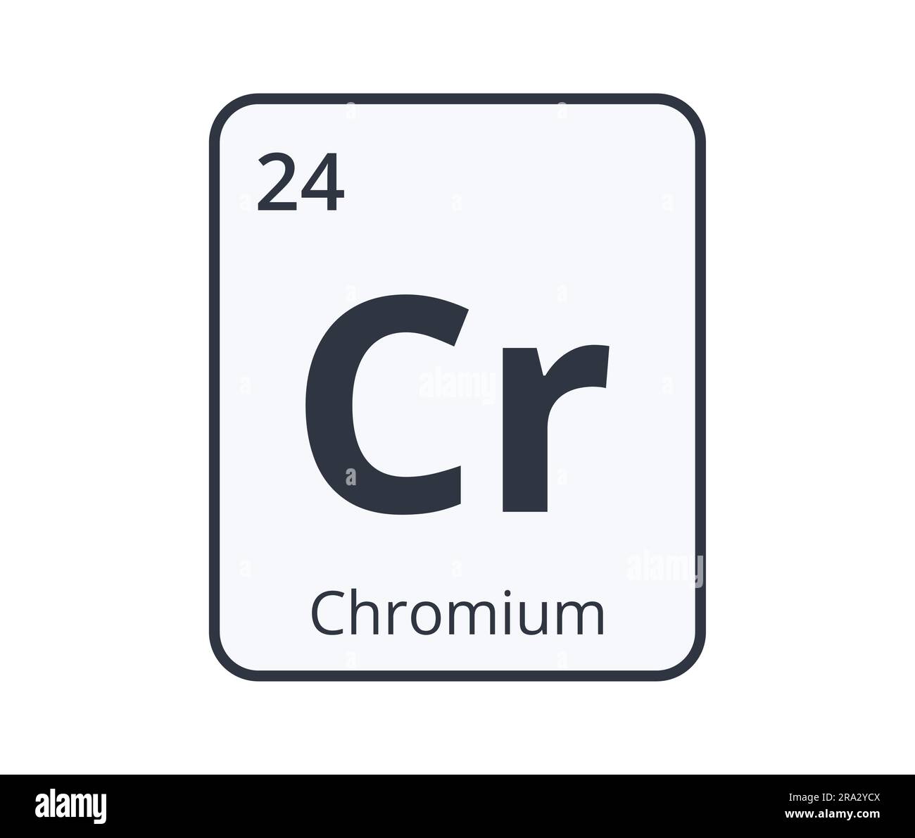 Chromium Chemical Element Graphic for Science Designs. Stock Vector