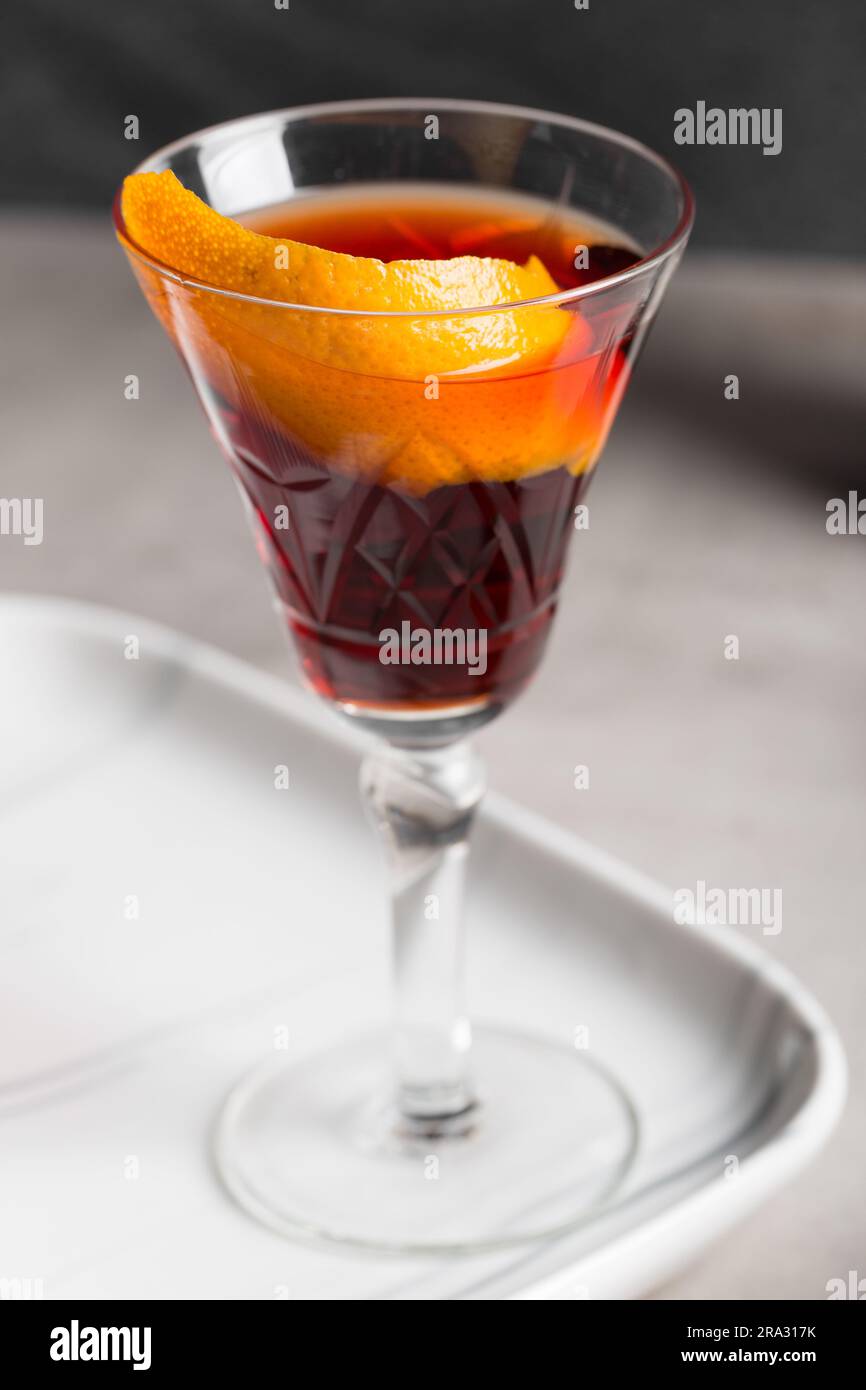 Boulevardier Cocktail booze bourbon whiskey, sweet vermouth and Italian