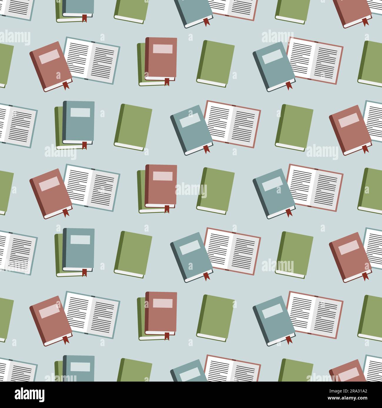 Seamless pattern with books. Literature, school, reading hobby. Stock Vector