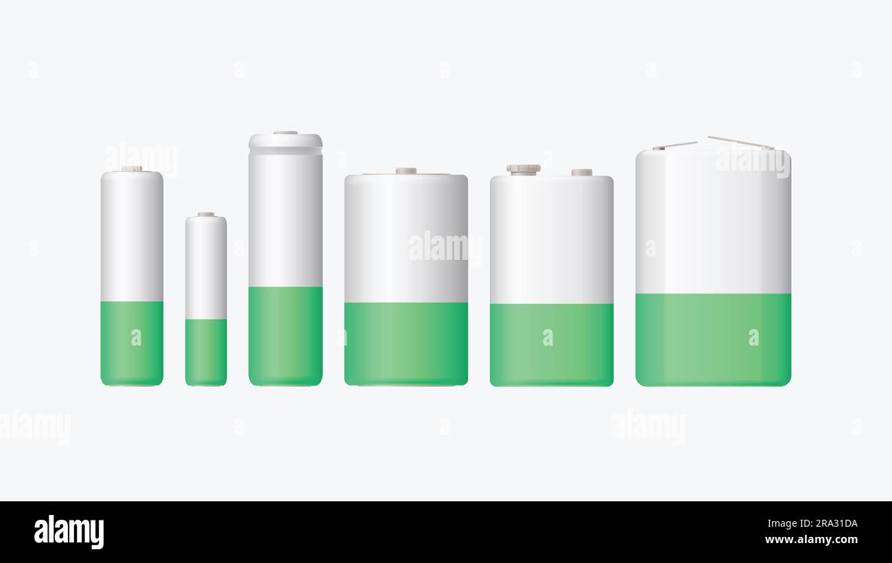 Batterytype Shape Batteries in charger Stock Vector Images - Alamy