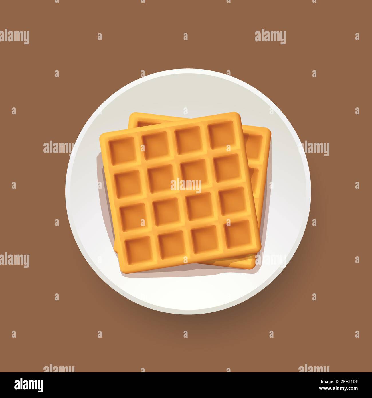 Belgian waffles in white Stock Vector Images - Alamy