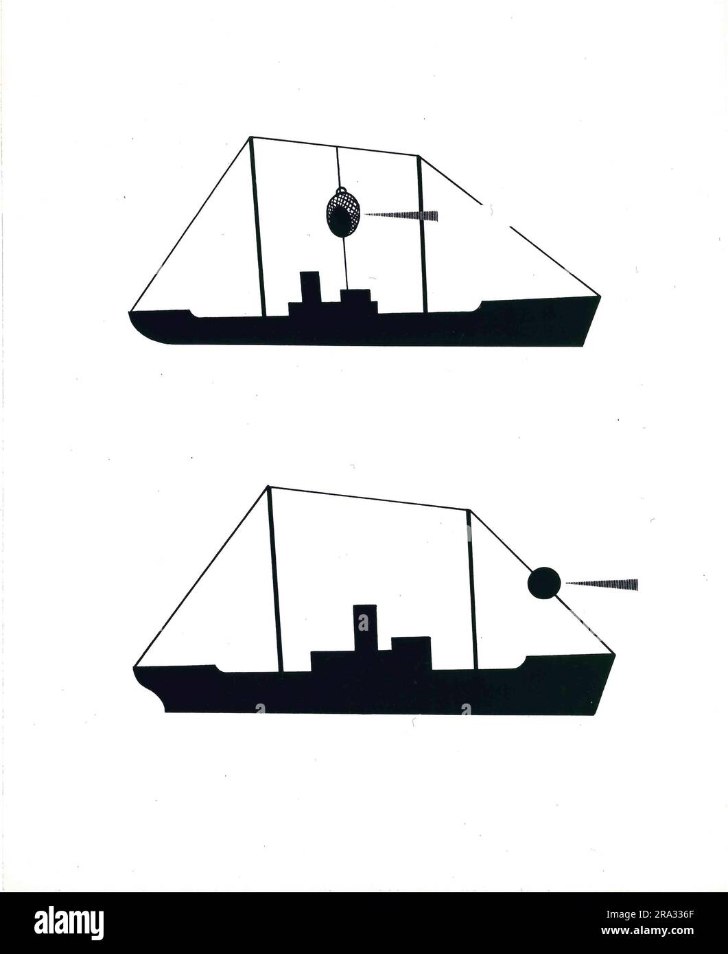 Photograph of Poster from Seamanship Manual "Anchor Lights Stock Photo