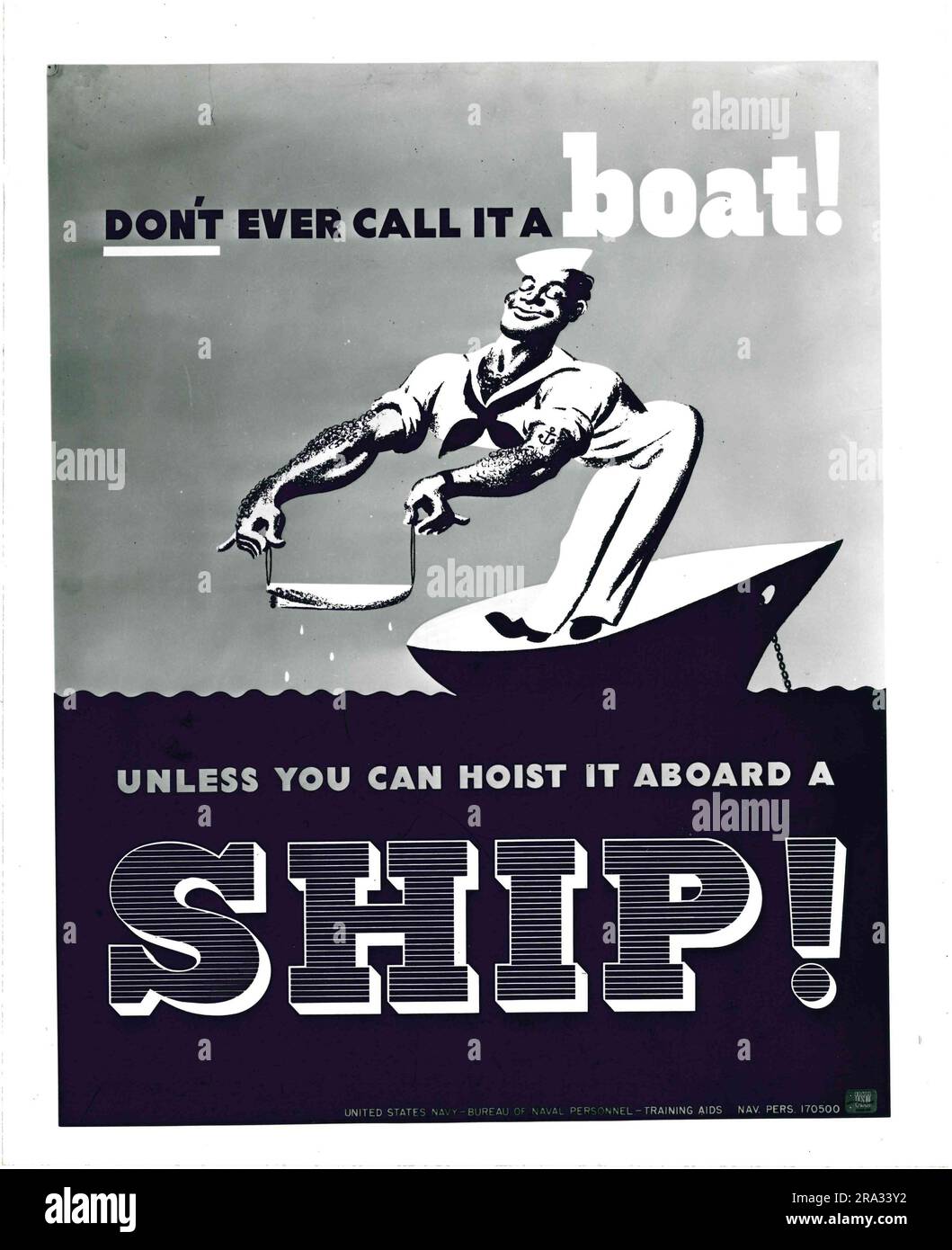 Photograph of Poster from Seamanship Manual "Don't Call It a Boat Stock