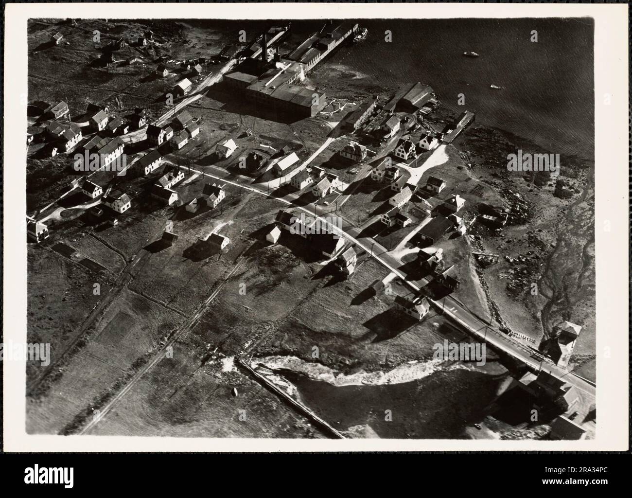 Aerial View, Jonesport, Maine. 1939 - 1947. Stock Photo