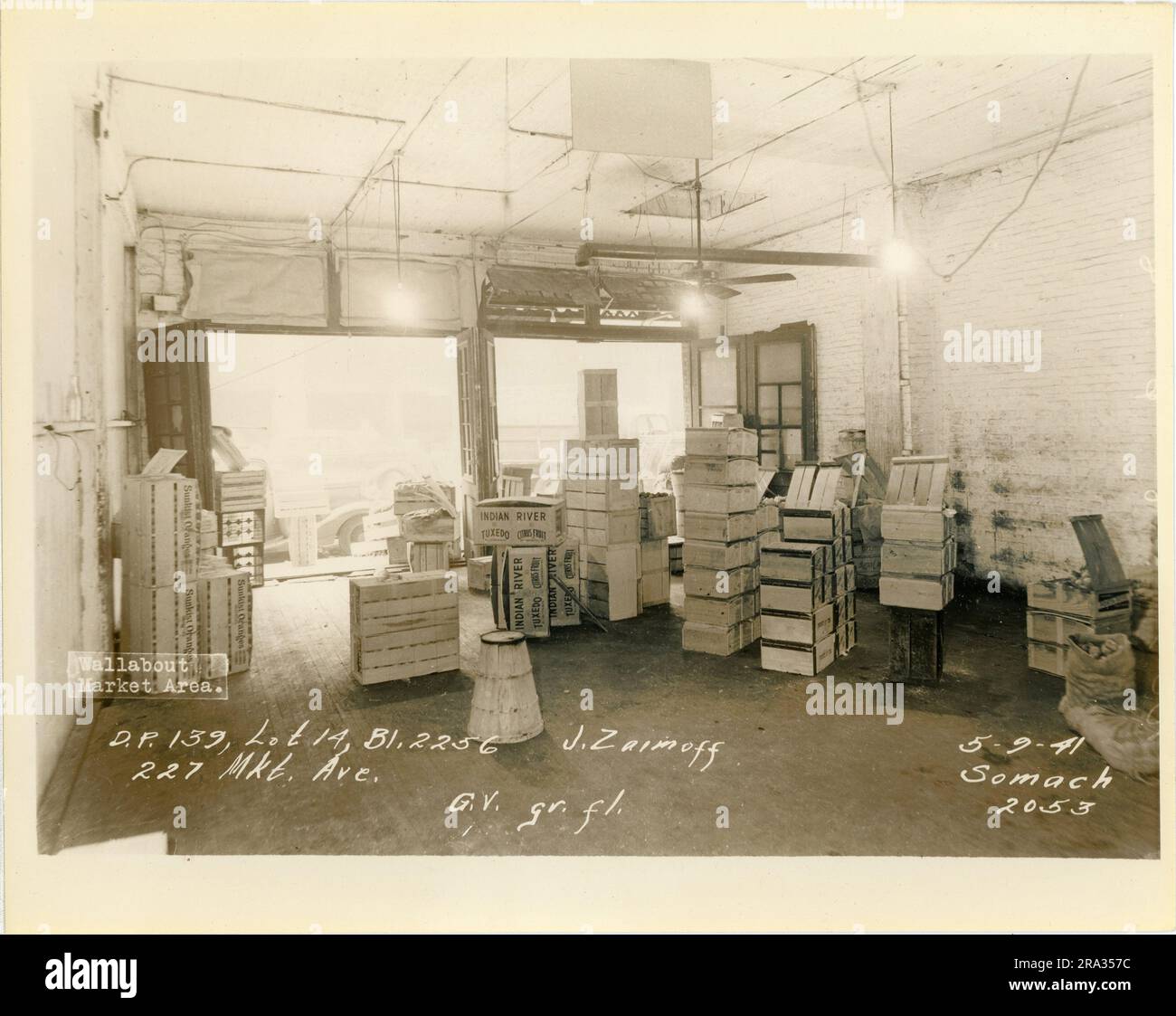 Photograph of interior of lot 14, Bl. 2256, 227 Mkt. Ave, ground floor of J. Zaimoff, D.P. 139. Stock Photo