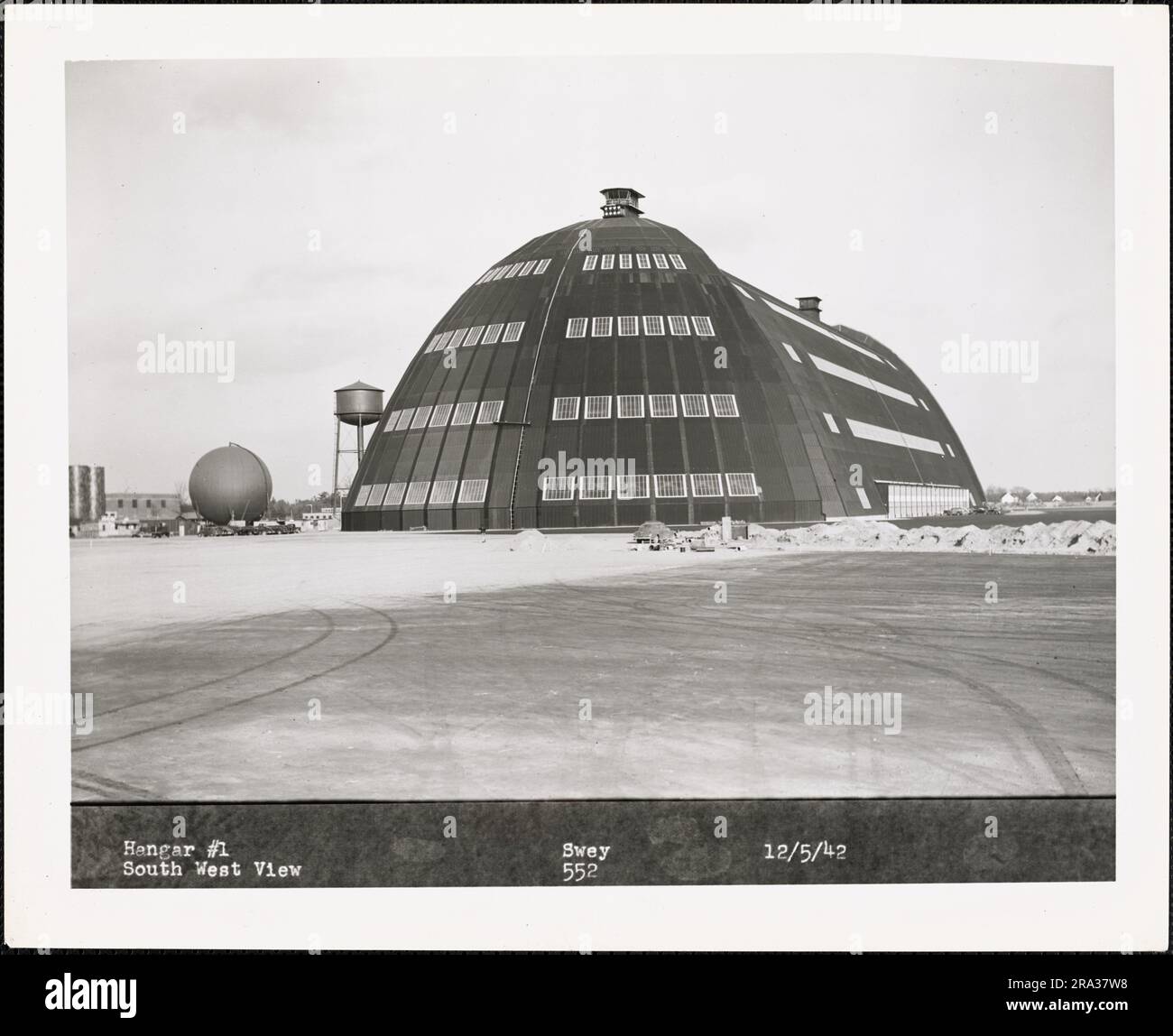 Southwest View of Hangar #1, Naval Air Station, South Weymouth ...