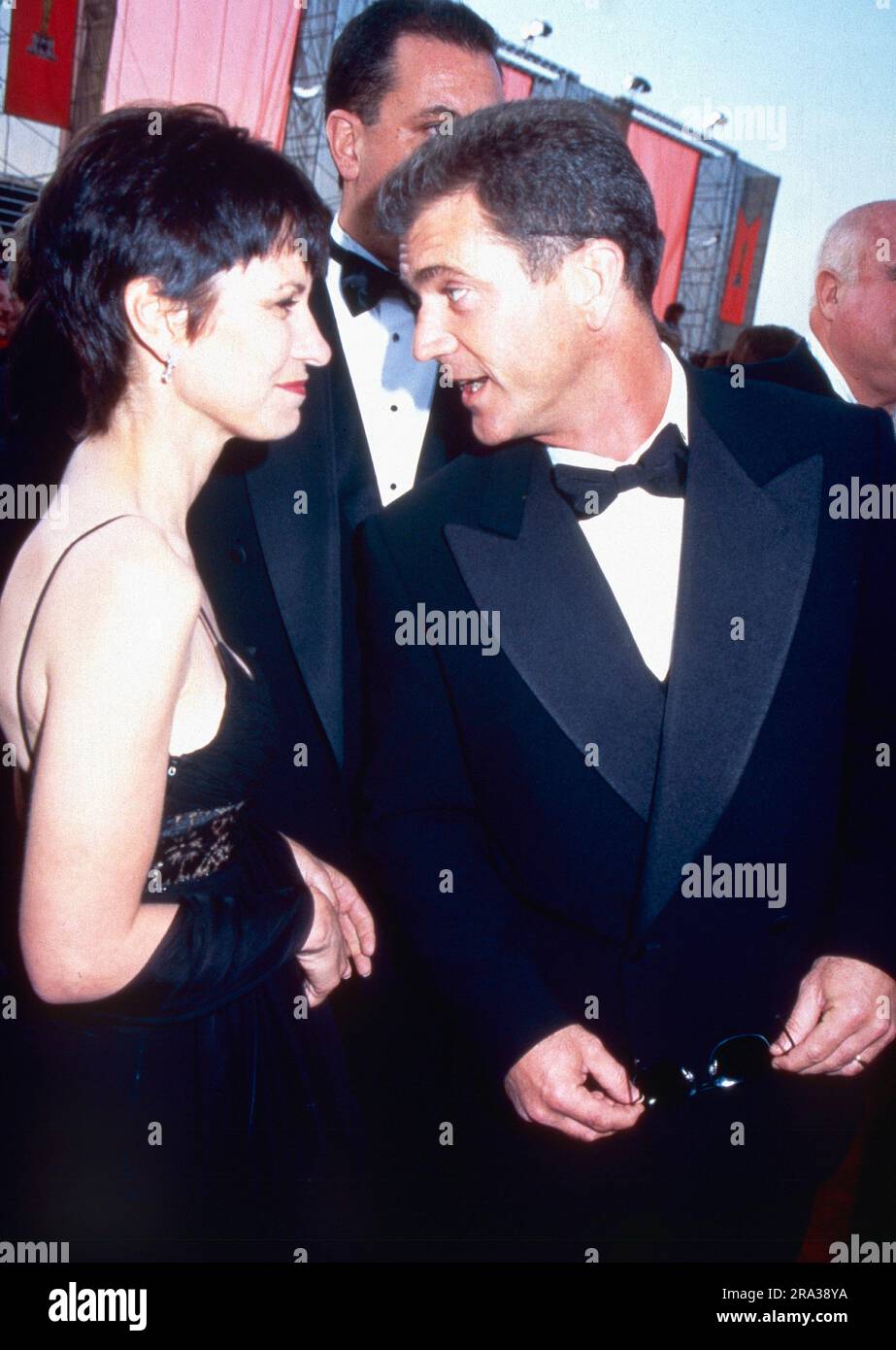 USA. Mel Gibson and wife, Robyn Moore Gibson. Circa 1990s. Capioned on