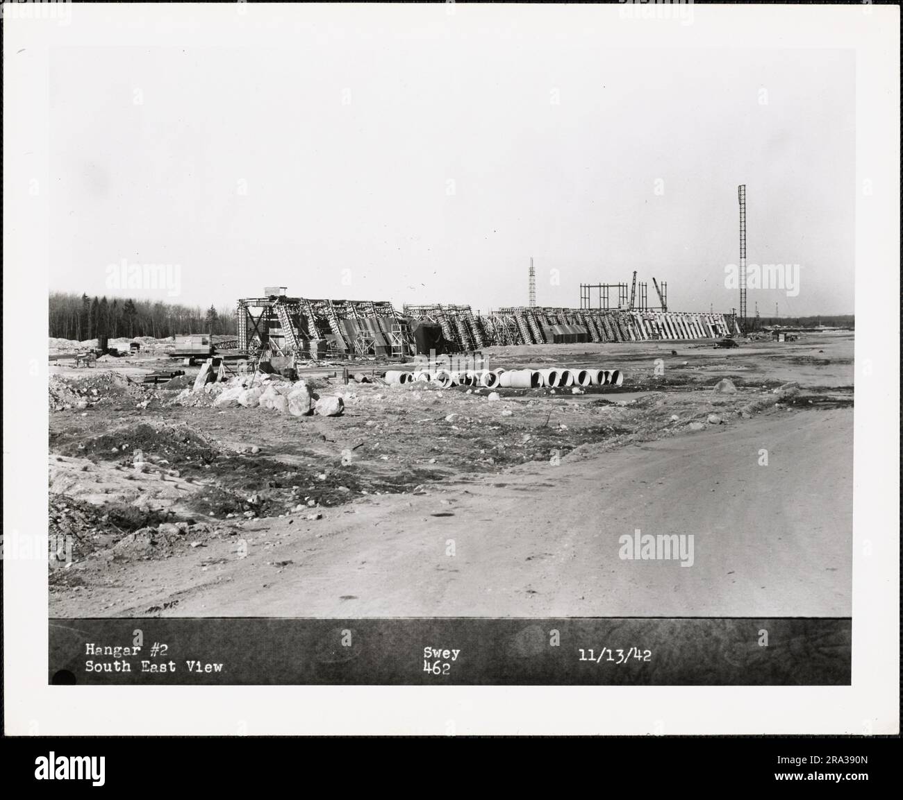 Southeast View of Hangar #2, South Weymouth, Massachusetts Stock Photo ...