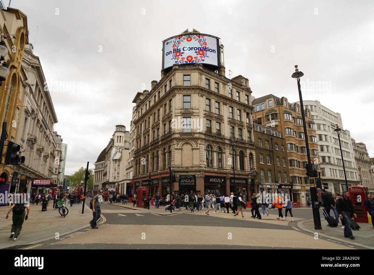 King Charles III Coronation week, Piccadilly Circus displays