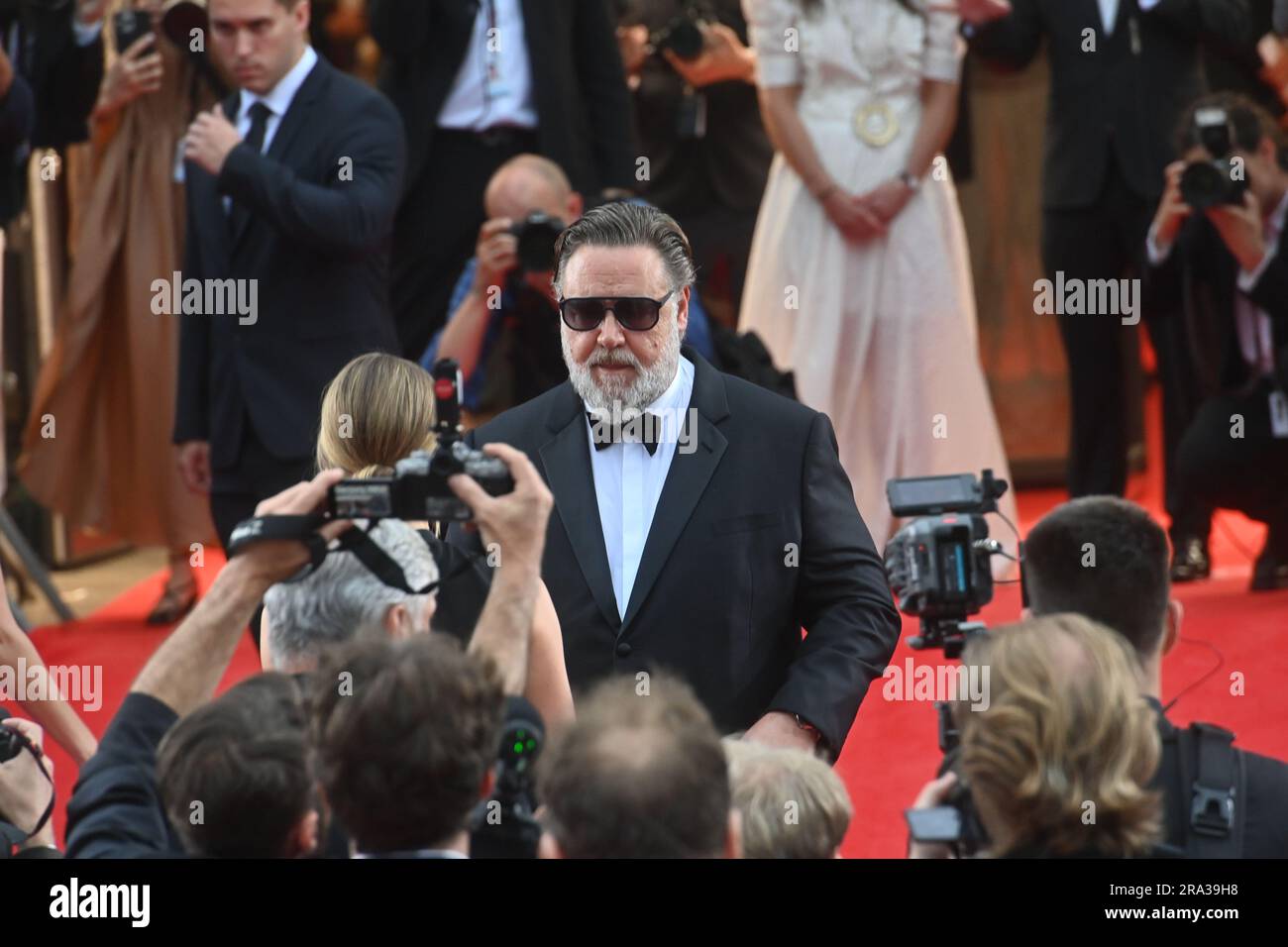 Karlovy Vary, Czech Republic. 30th June, 2023. Actor Russell Crowe arrives at the opening of the 57th Karlovy Vary International Film Festival (KVIFF), on June 30, 2023, in Karlovy Vary, Czech Republic. Credit: Slavomir Kubes/CTK Photo/Alamy Live News Stock Photo