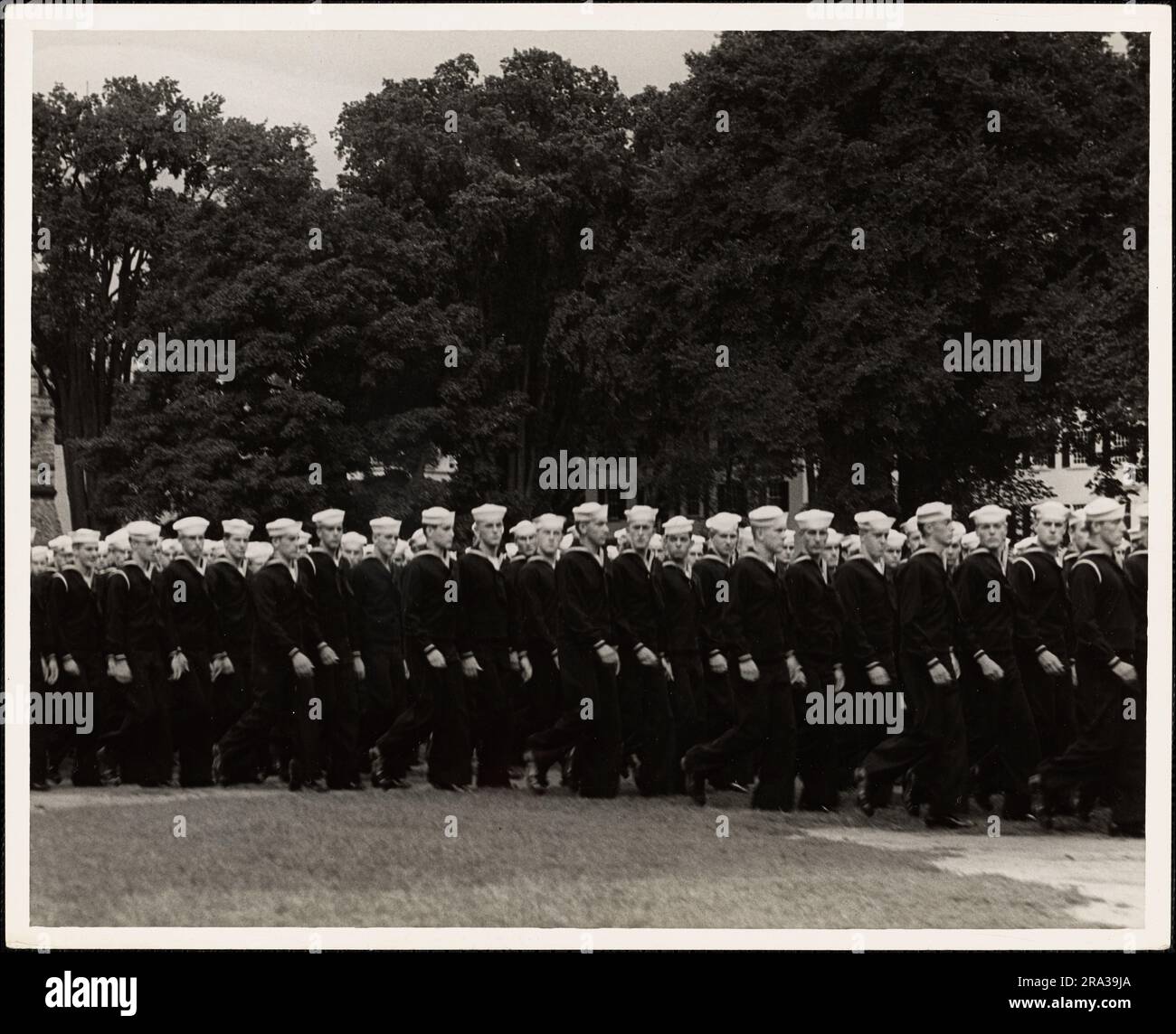 Passing in Review, Dartmouth College-V-12 Unit, Hanover, New Hampshire. Administrative History of the First Naval District in World War II Stock Photo