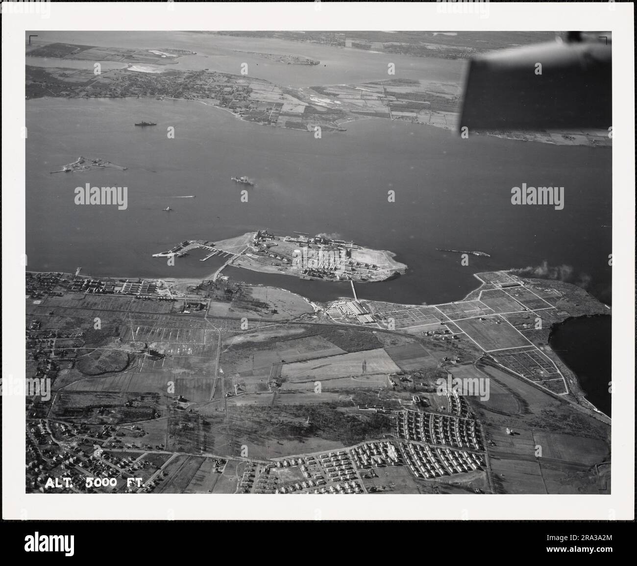 Coasters Harbor Island, View from East at 5,000 Feet, Newport Rhode