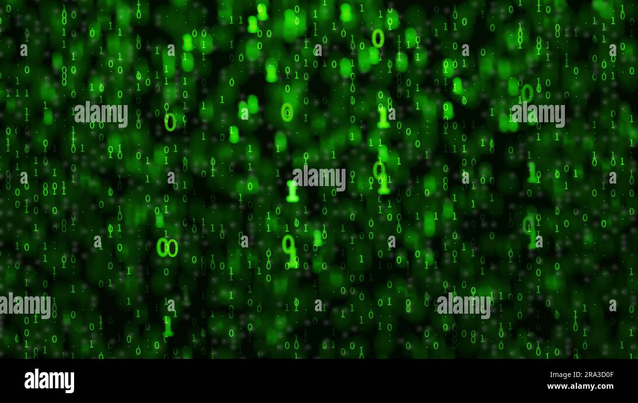 Binary code background. Binary numbers. Big data and digital technology concept. Stock Photo