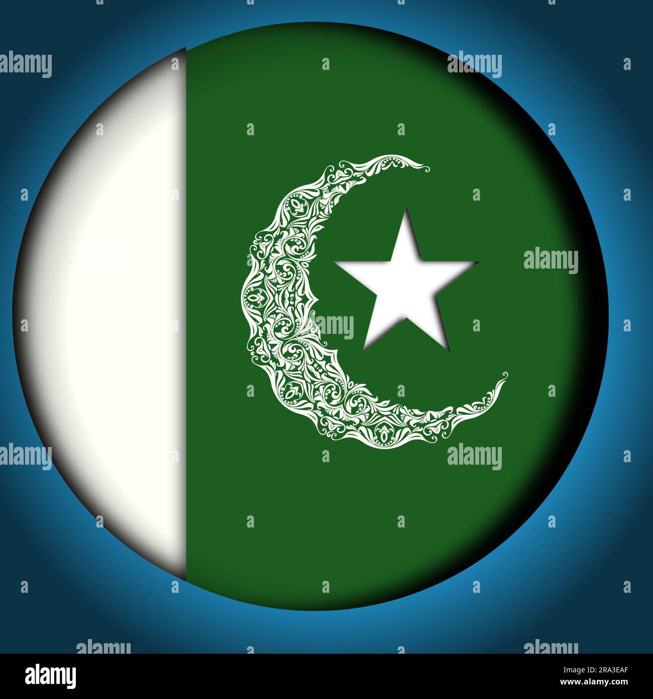 Pakistani flag badge download in hd Stock Photo