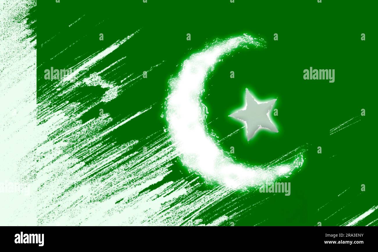 pakistani flag hd new pattern Stock Photo