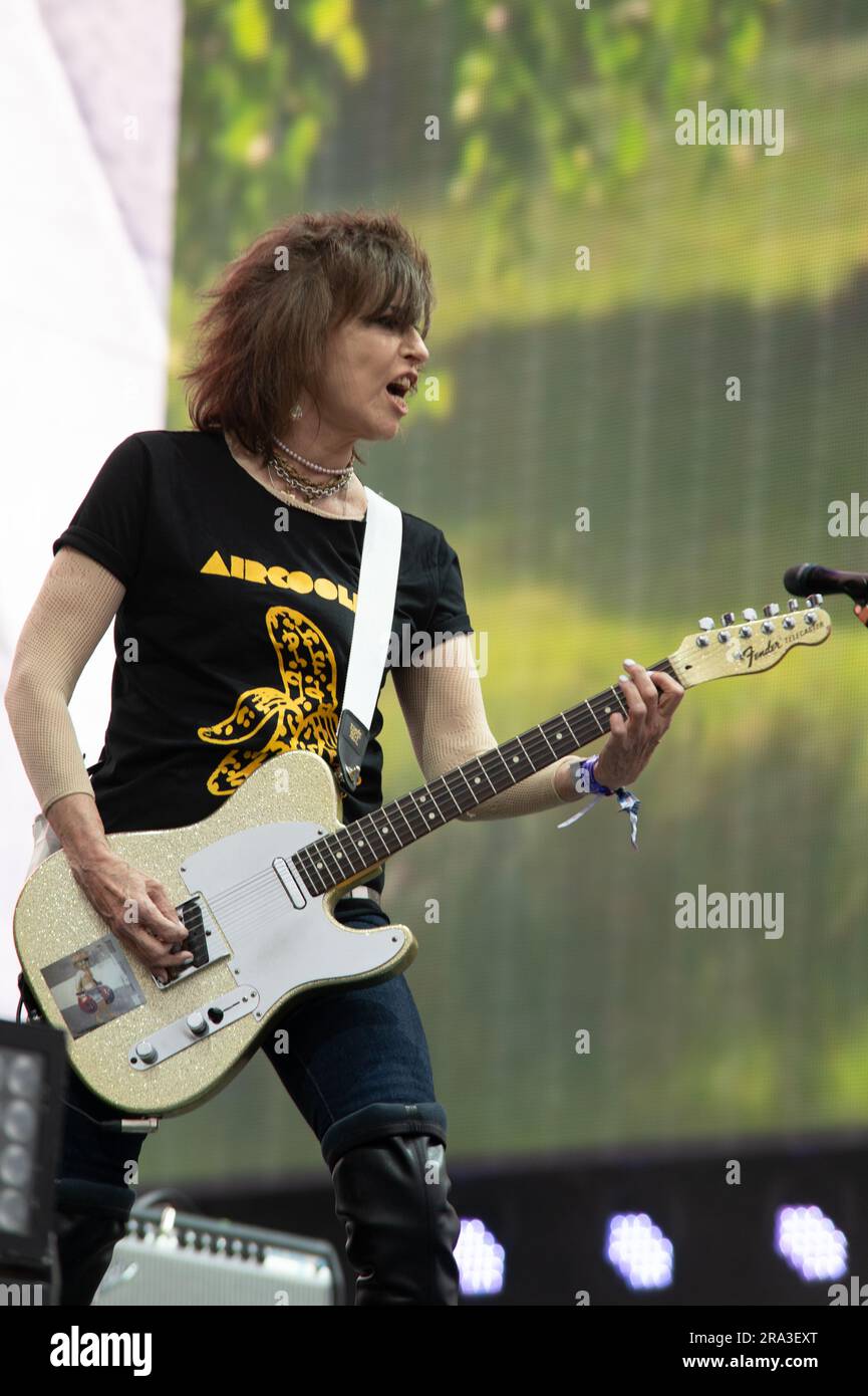 London, UK, 30th June 2023. The Pretenders perform at BST Hyde Park