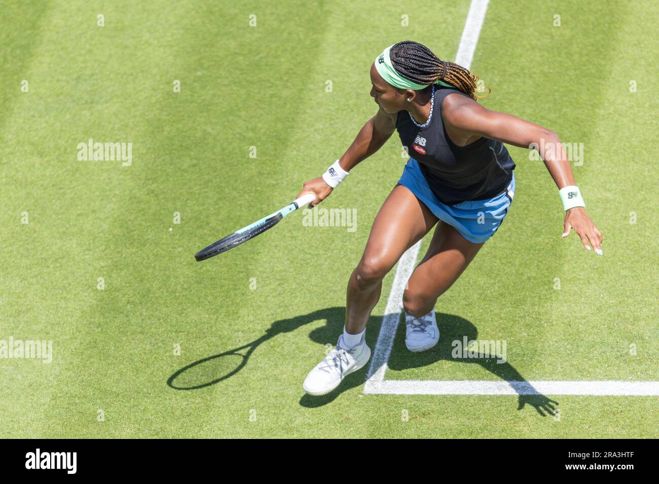 Eastbourne, UK. 30 June 2023 Coco Gauff during the Rothesay International SemiFinal in her game