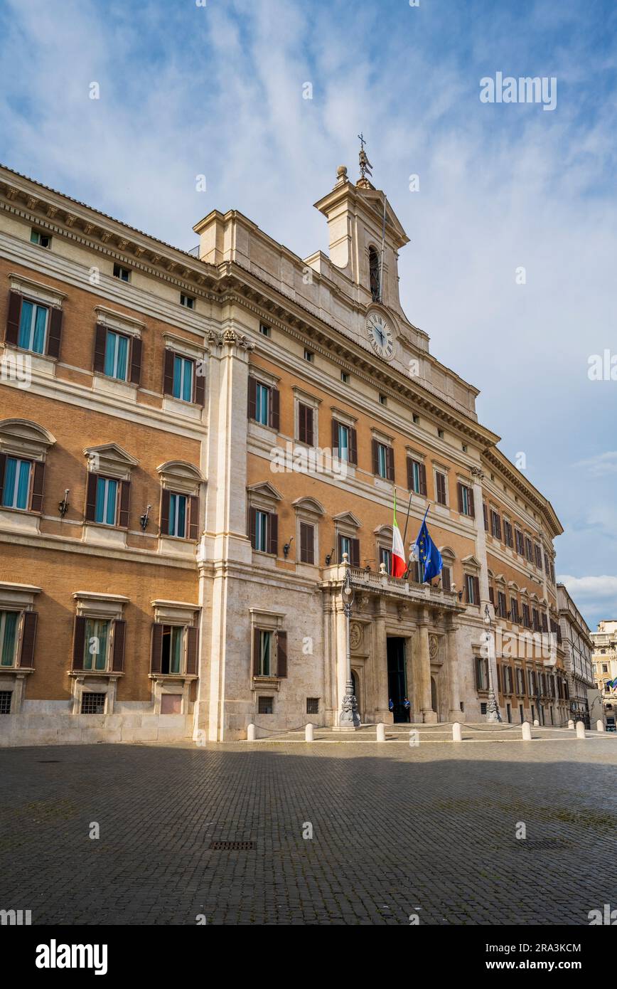 Palazzo Montecitorio, seat of the Italian Chamber of Deputies, Rome, Lazio, Italy Stock Photo