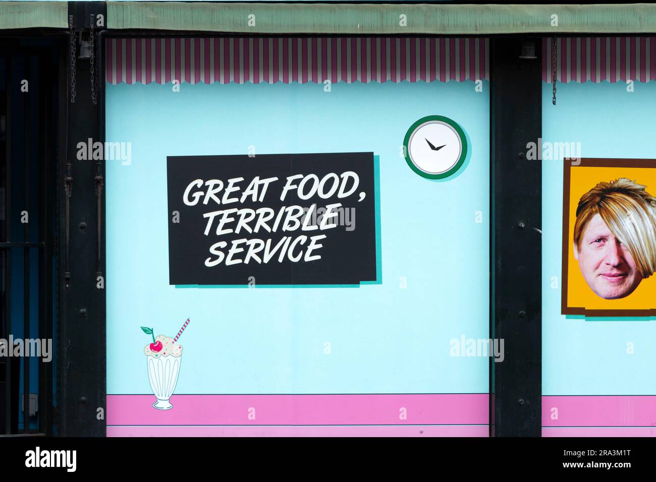 sign in window karens diner restaurant know for poor and rude service