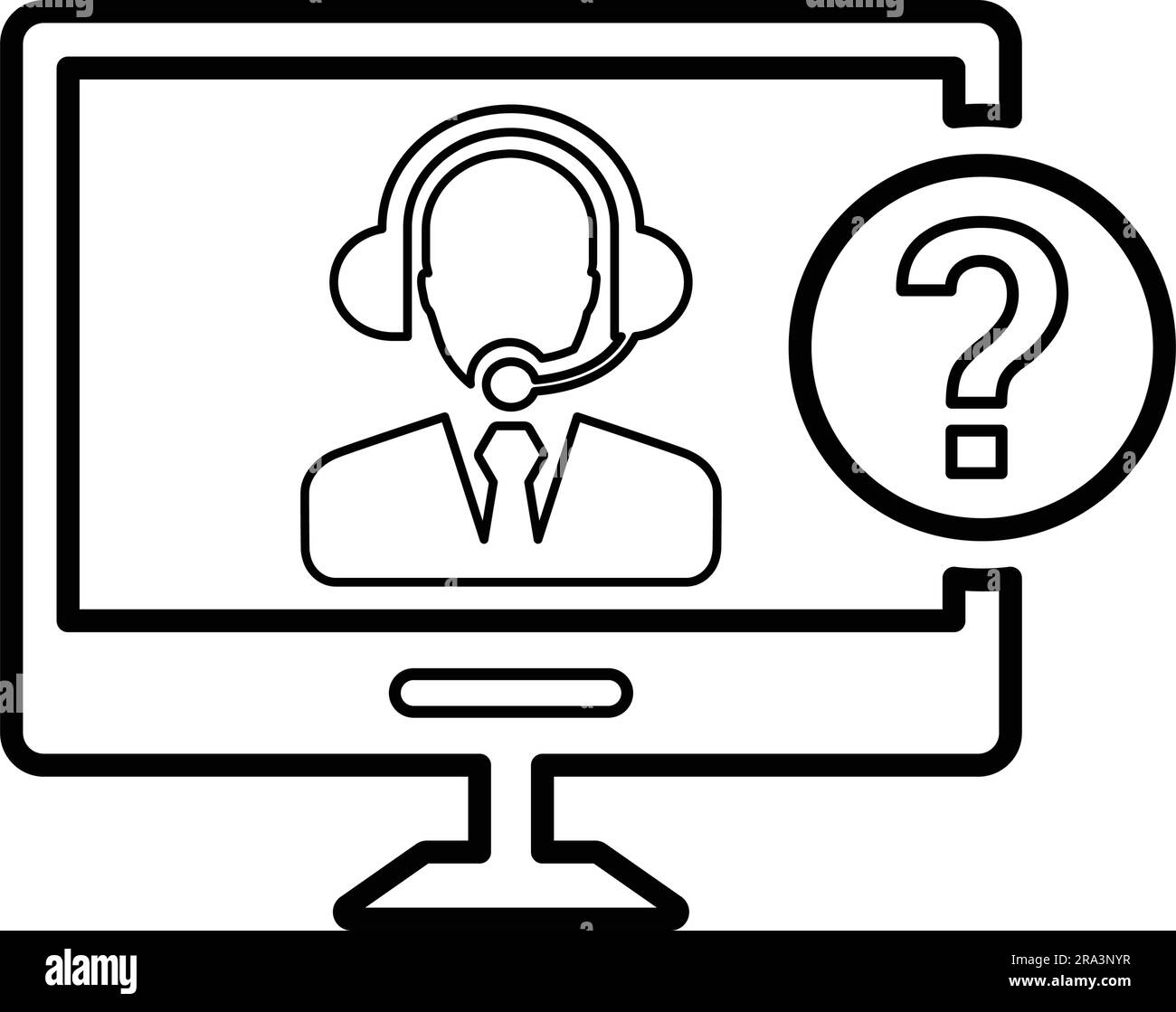 Online Technical Help icon. Flat style vector EPS use in infographics ...