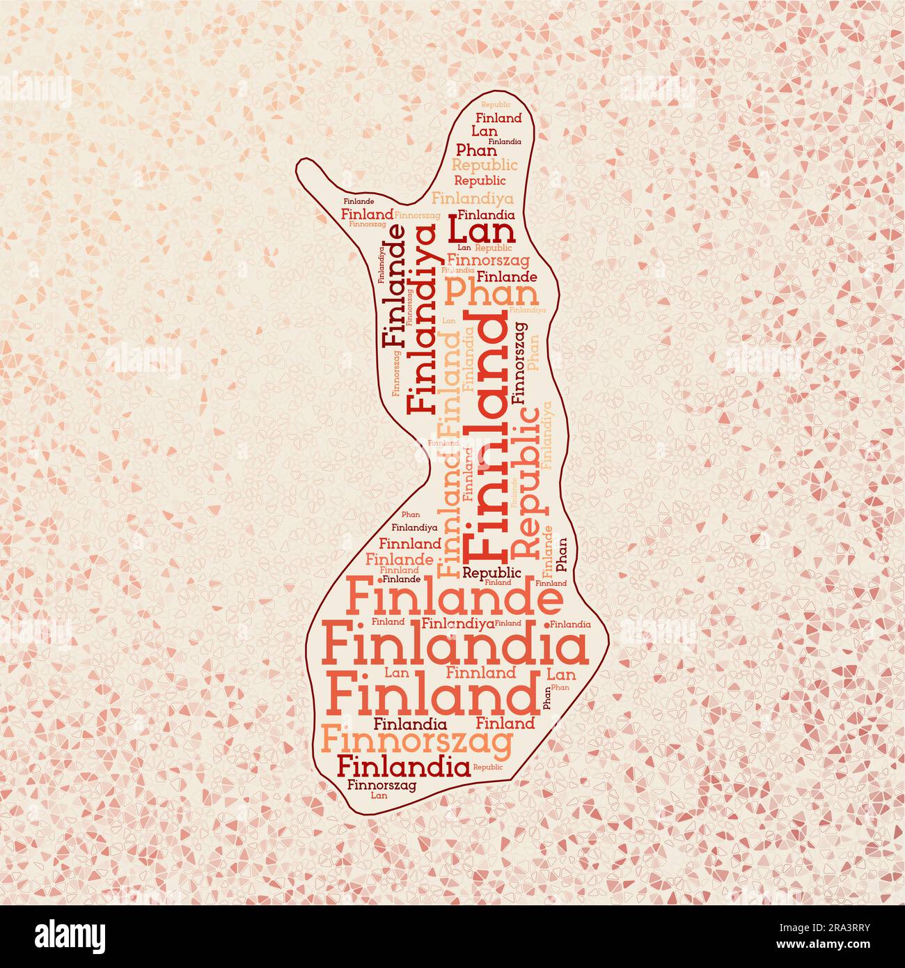 Finland shape whith country names word cloud in multiple languages ...