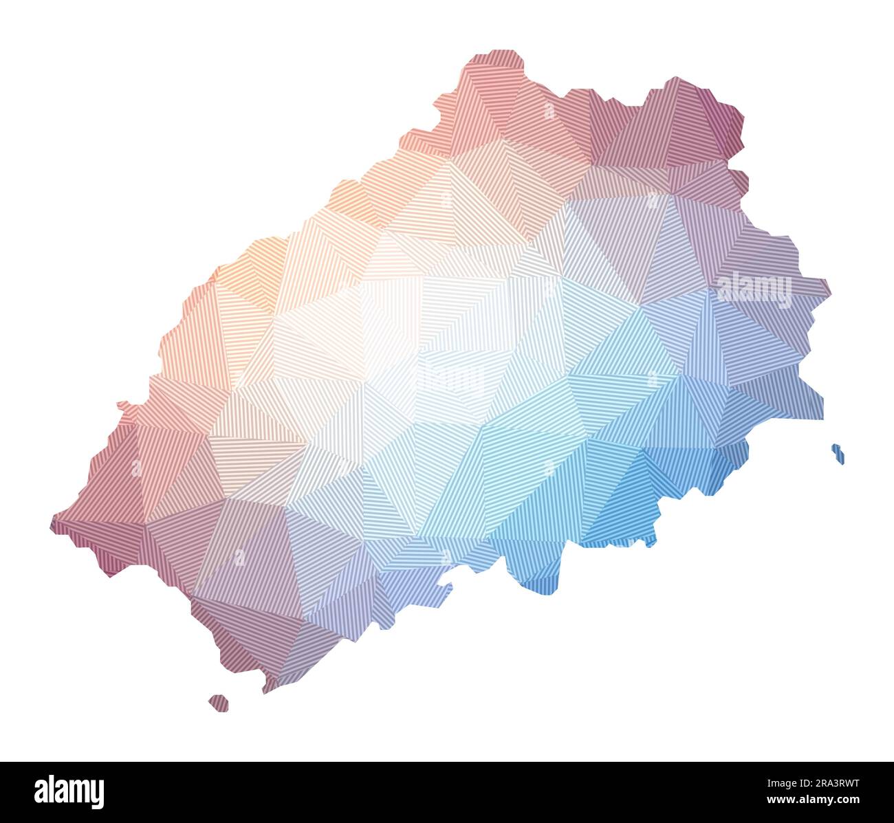 Map of Saint Helena. Low poly illustration of the island. Geometric